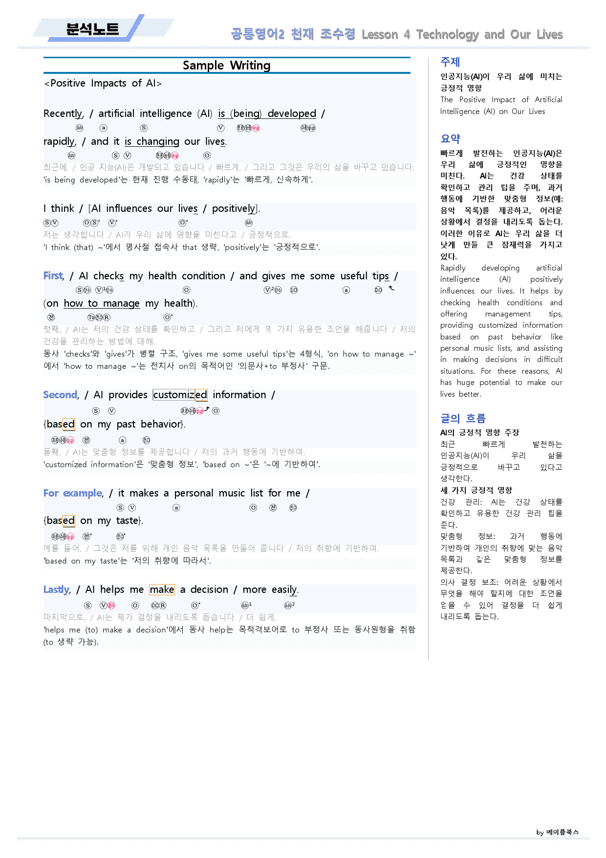 공통영어2 천재 조수경 4강 4과 분석노트 by 메이플북스_preview_12
