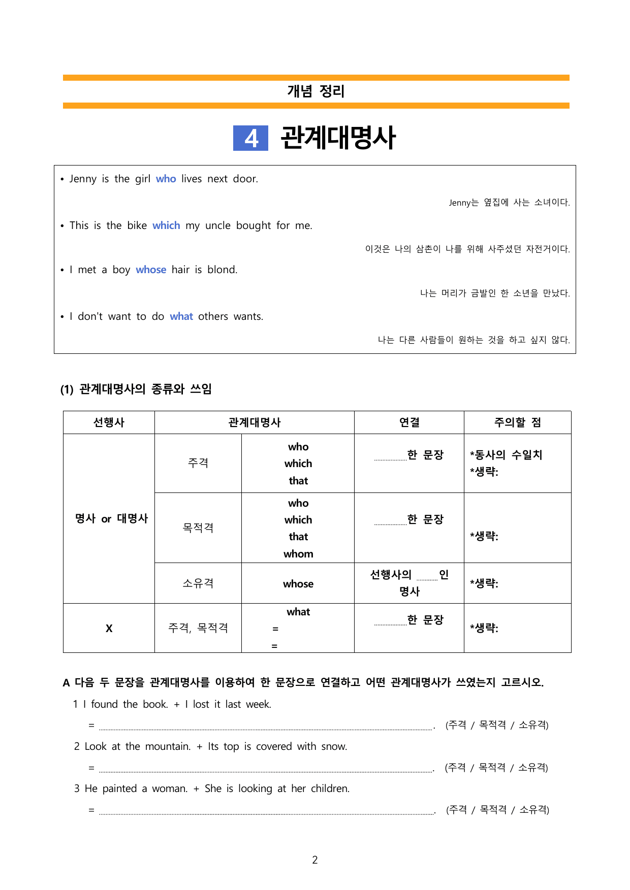 중3 문법-관계대명사 (YBM박 1,6과)연습과 변형문제 30_preview_undefined