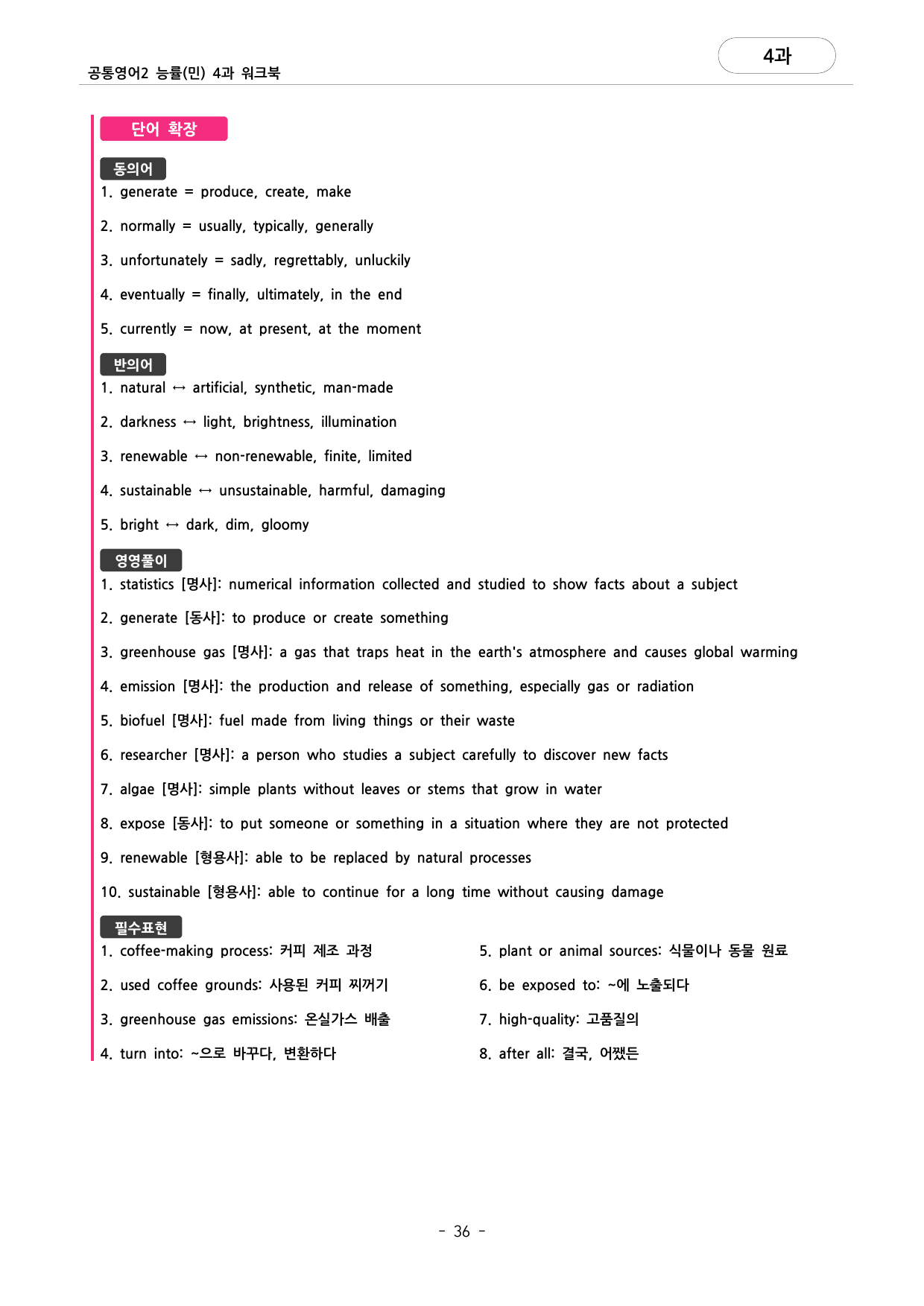 🩷공통영어2 능률(민) 4과 포인트워크북🩷_preview_undefined