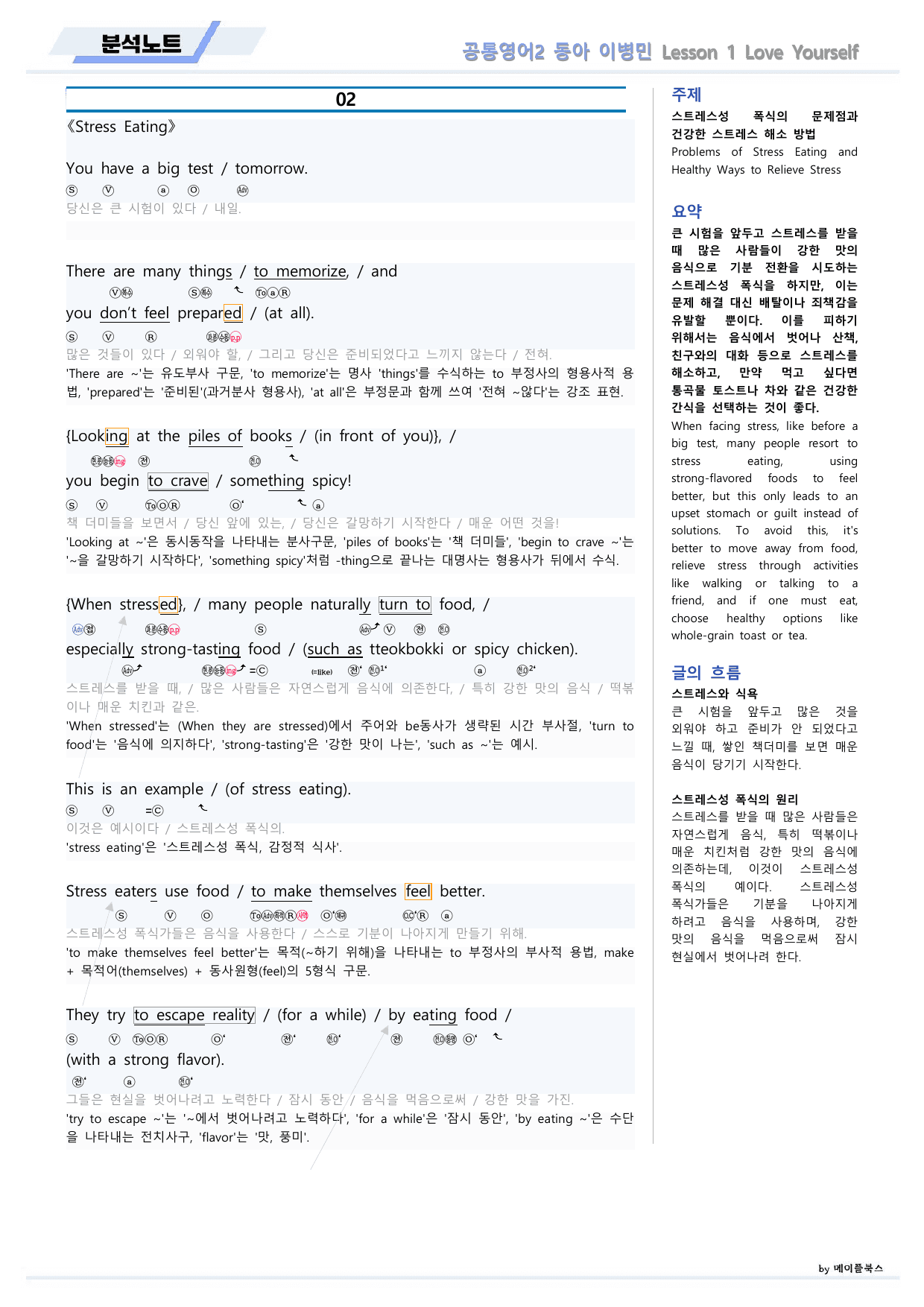 공통영어2 동아 이병민 1강 1과 분석노트 by 메이플북스_preview_undefined