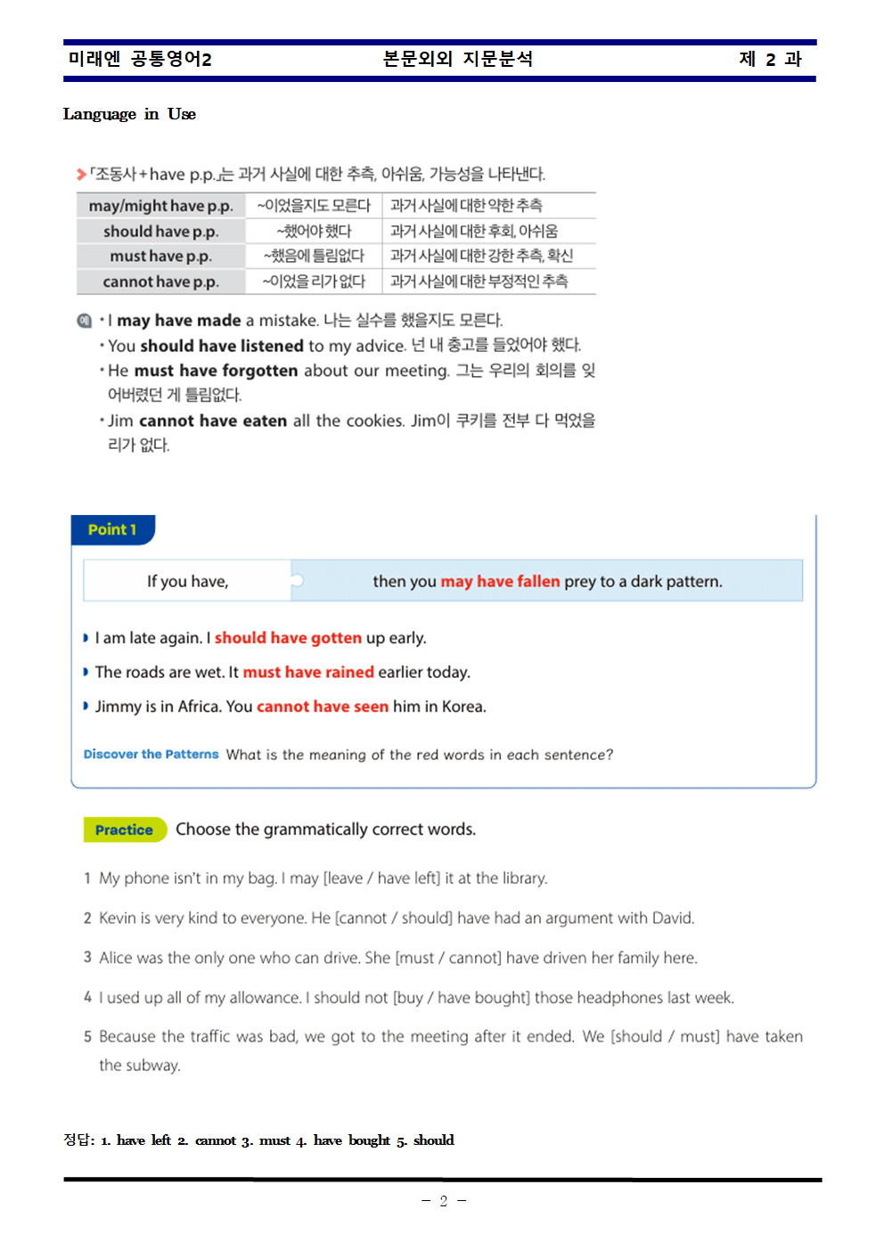 공통영어2 미래엔 2과 한권으로 끝내기 by 김신조_promotion