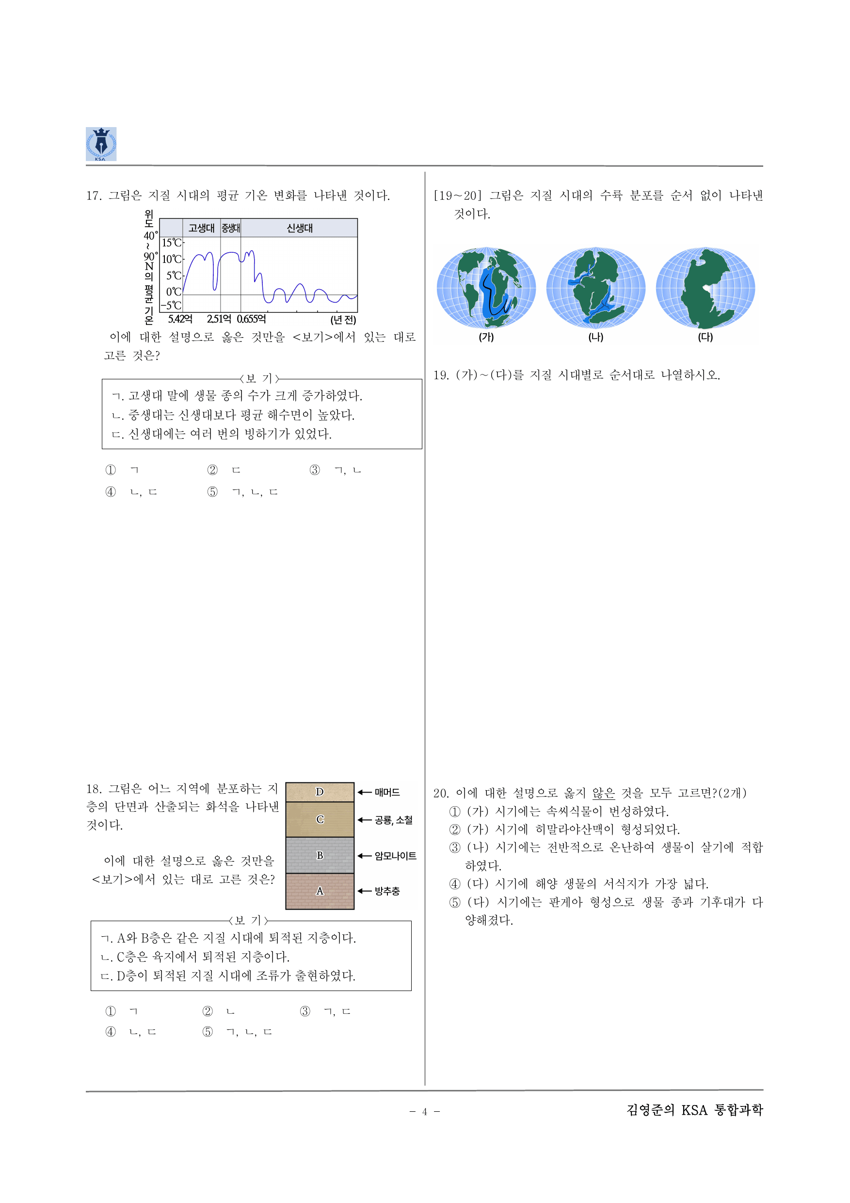 통합과학2. 1-1-01 지질 시대의 환경과 생물_preview_undefined
