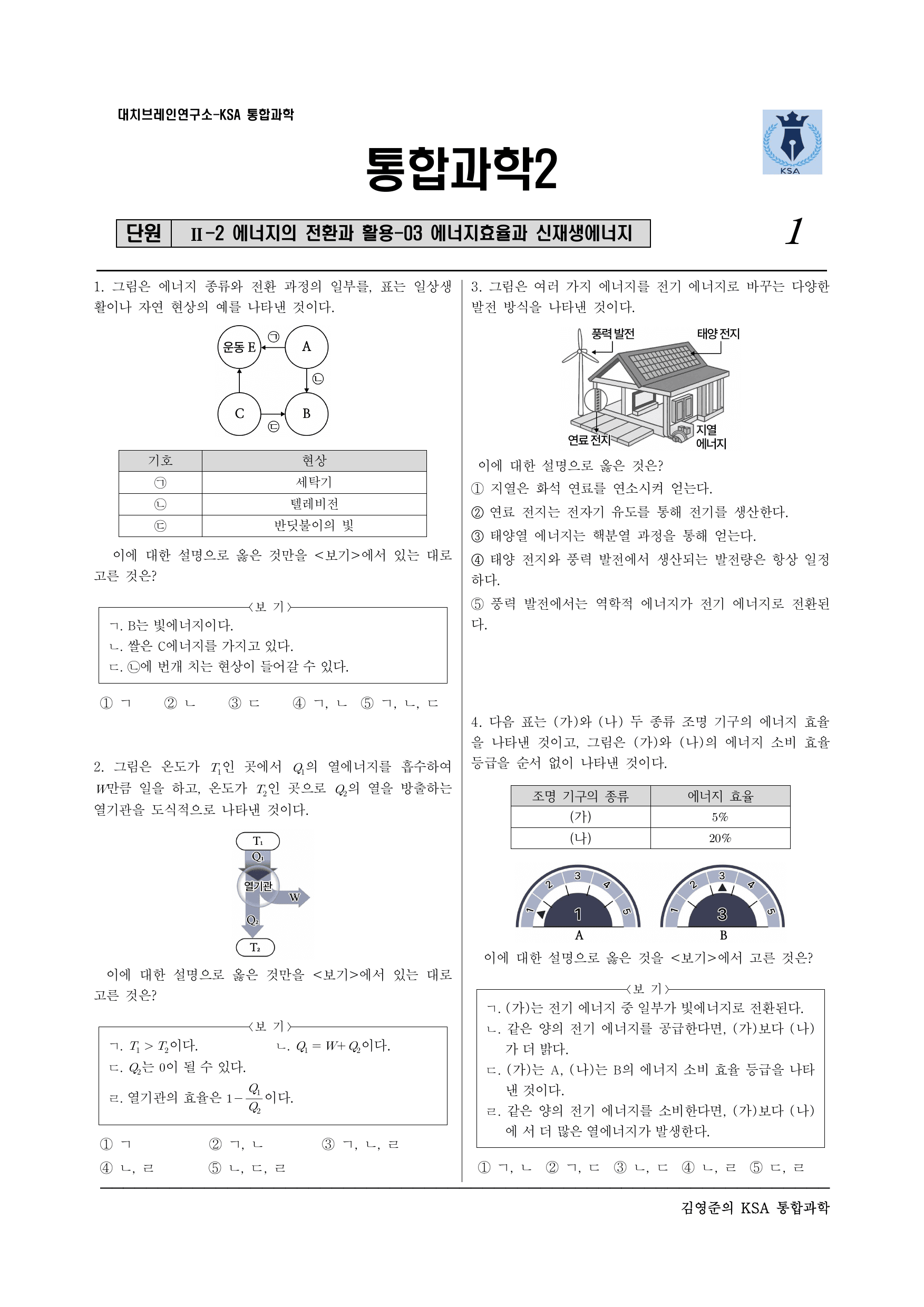 통합과학2. 2-2-03 에너지효율과 신재생에너지_preview_undefined