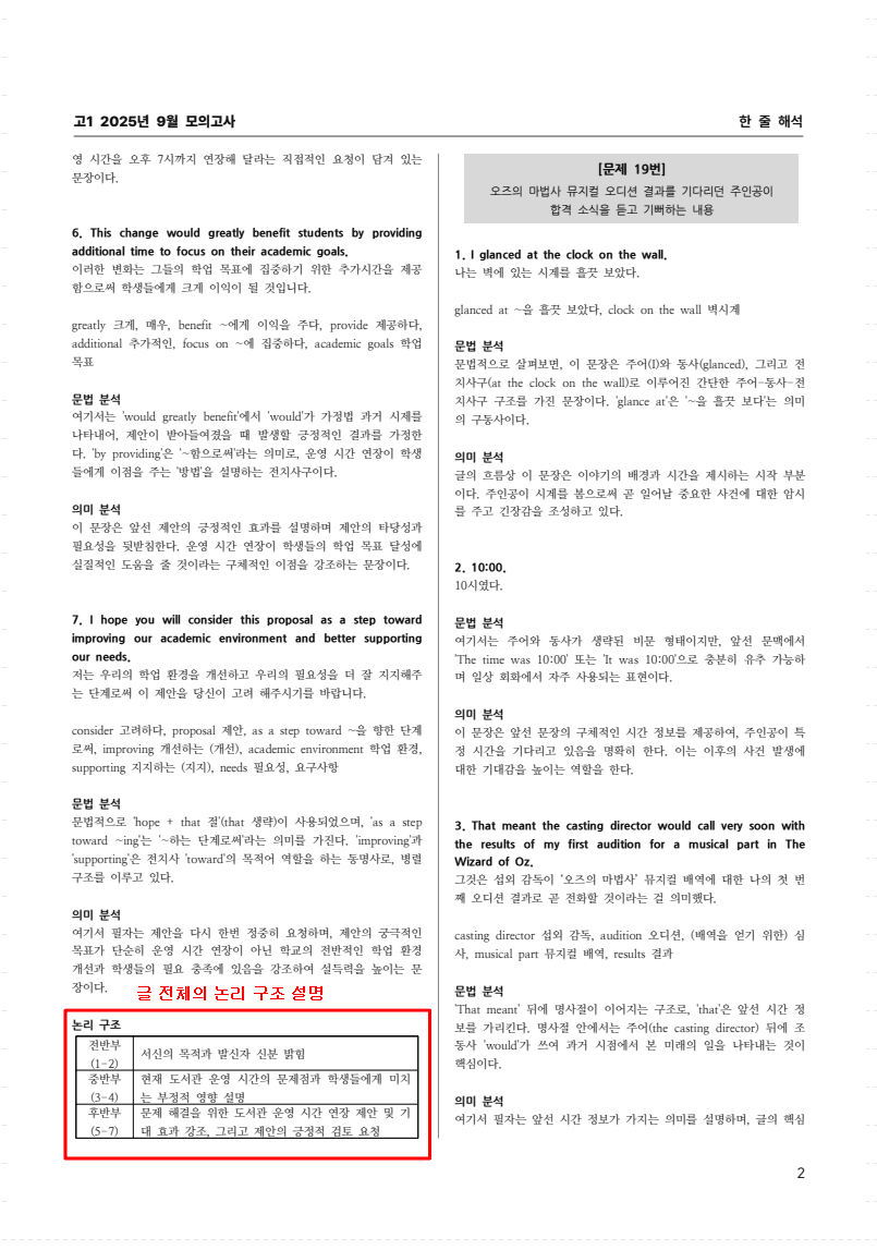 고1 2025년 9월 모의고사 지문해석 (단어 문법 의미 완전 분석)_promotion