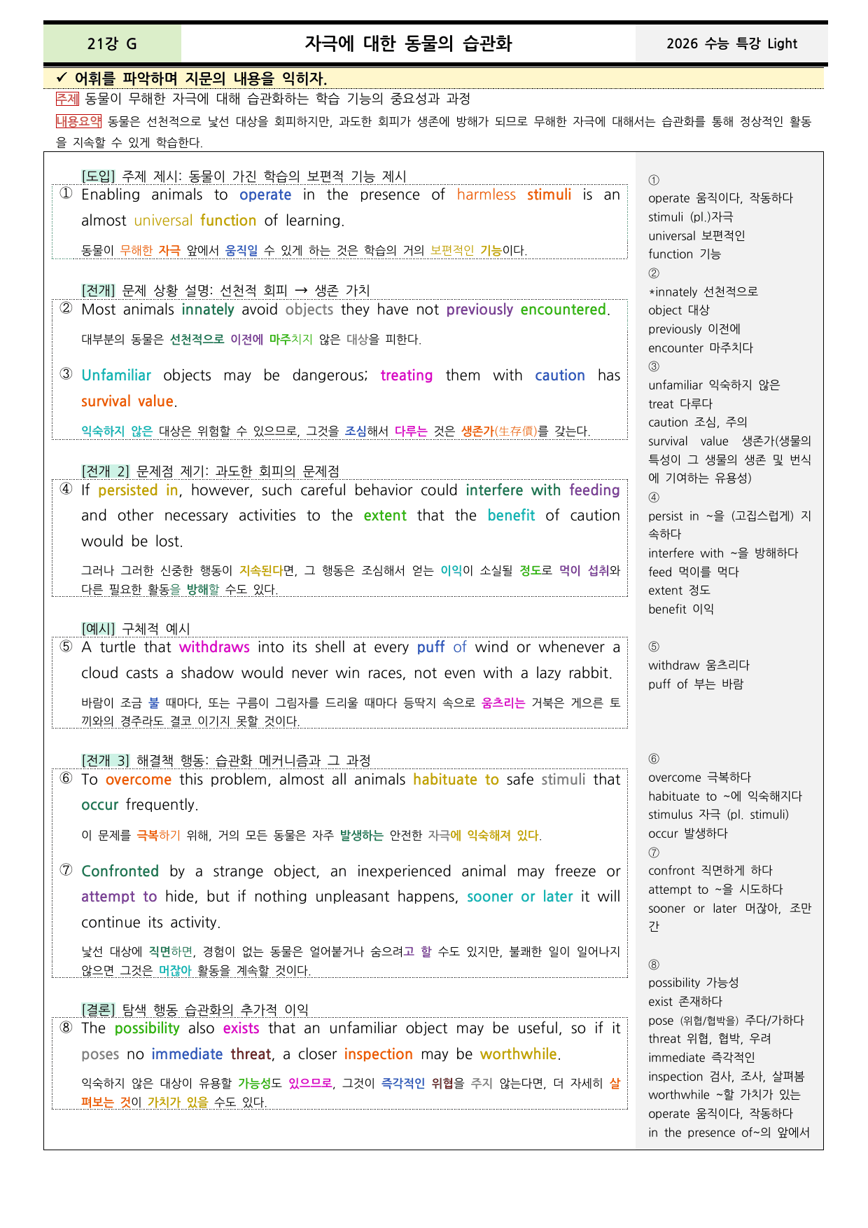 수능특강 Light 21강 본문분석+워크북+어휘(동의어, 반의어)_preview_undefined