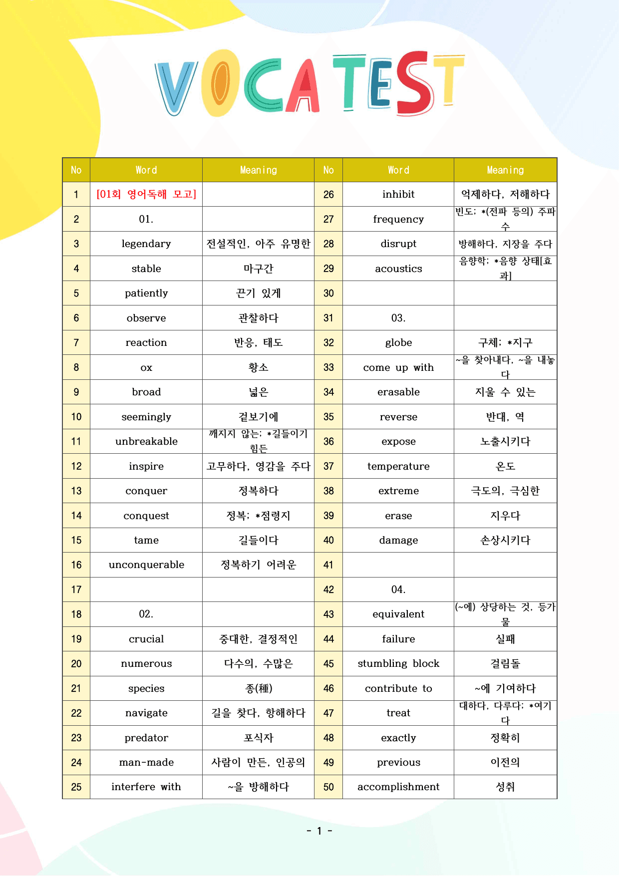 수능만만 영어독해 기본 단어정리_단어장_단어시험지_단어테스트지_preview_undefined