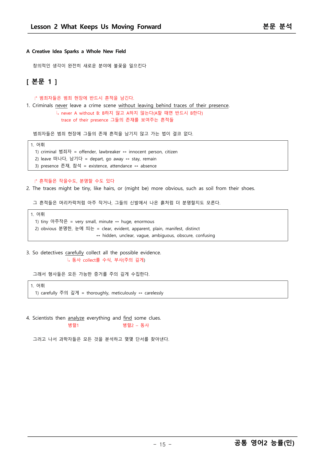 공통 영어2 능률 민병찬 2단원 본문분석+워크북 _preview_undefined