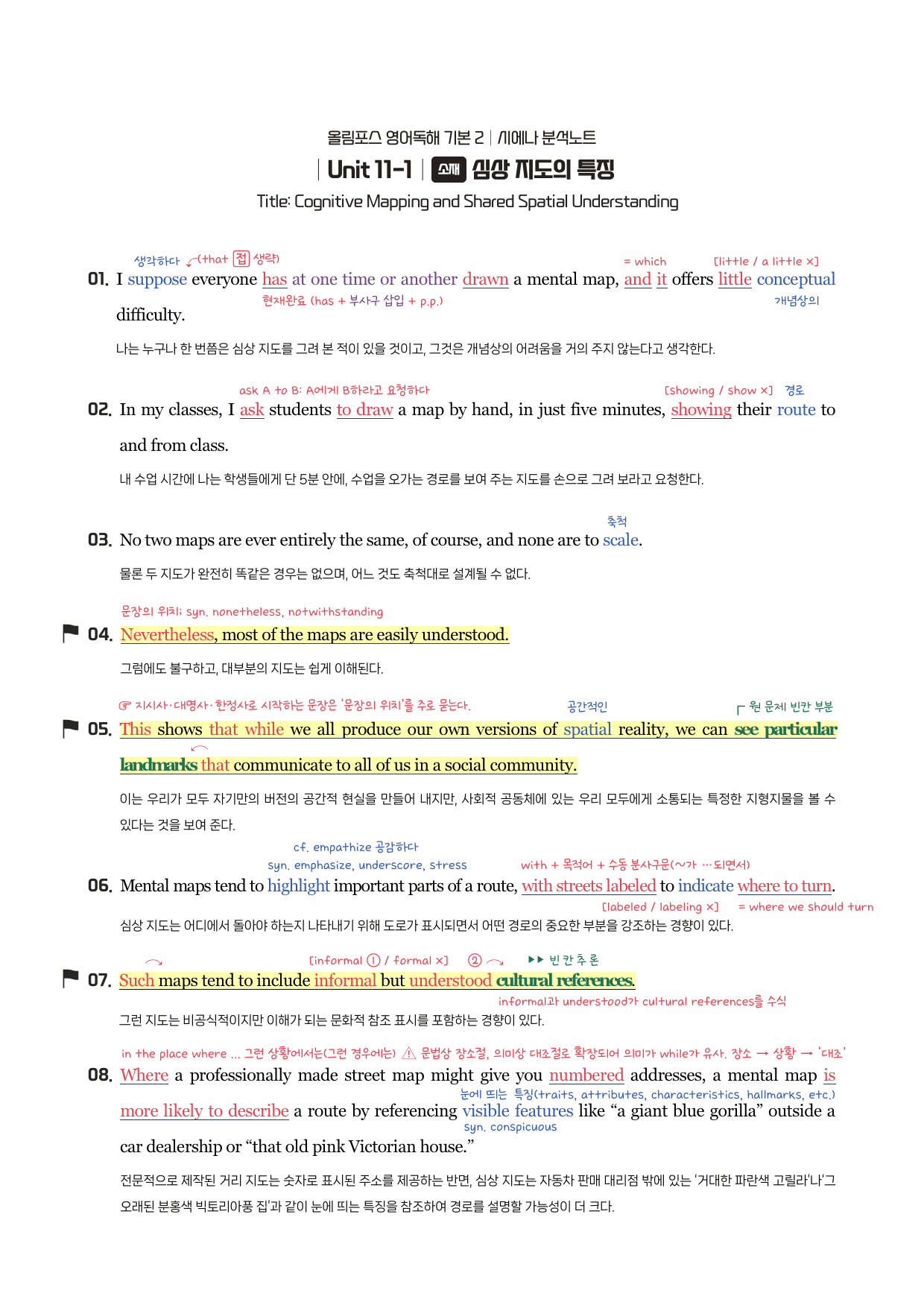올림포스-독해기본(2)-분석노트(11강)+Key notes+필수문장_preview_undefined