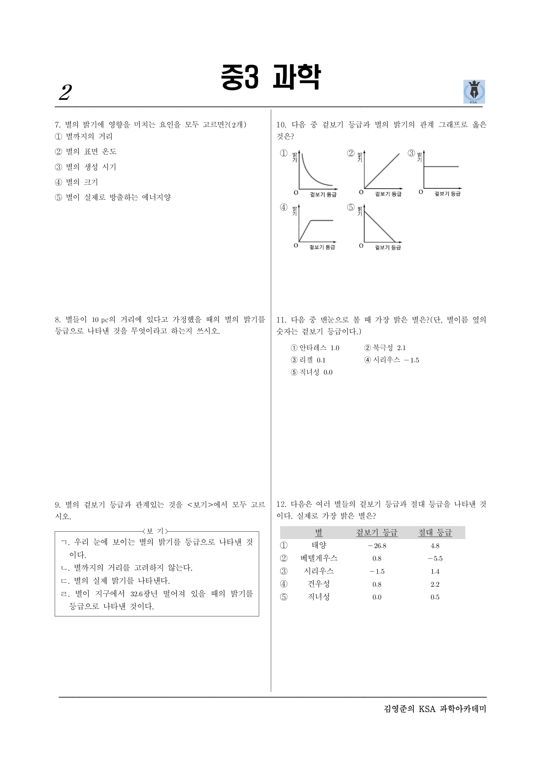 중3-2 Ⅶ-별과우주–02 별의 성질_preview_undefined