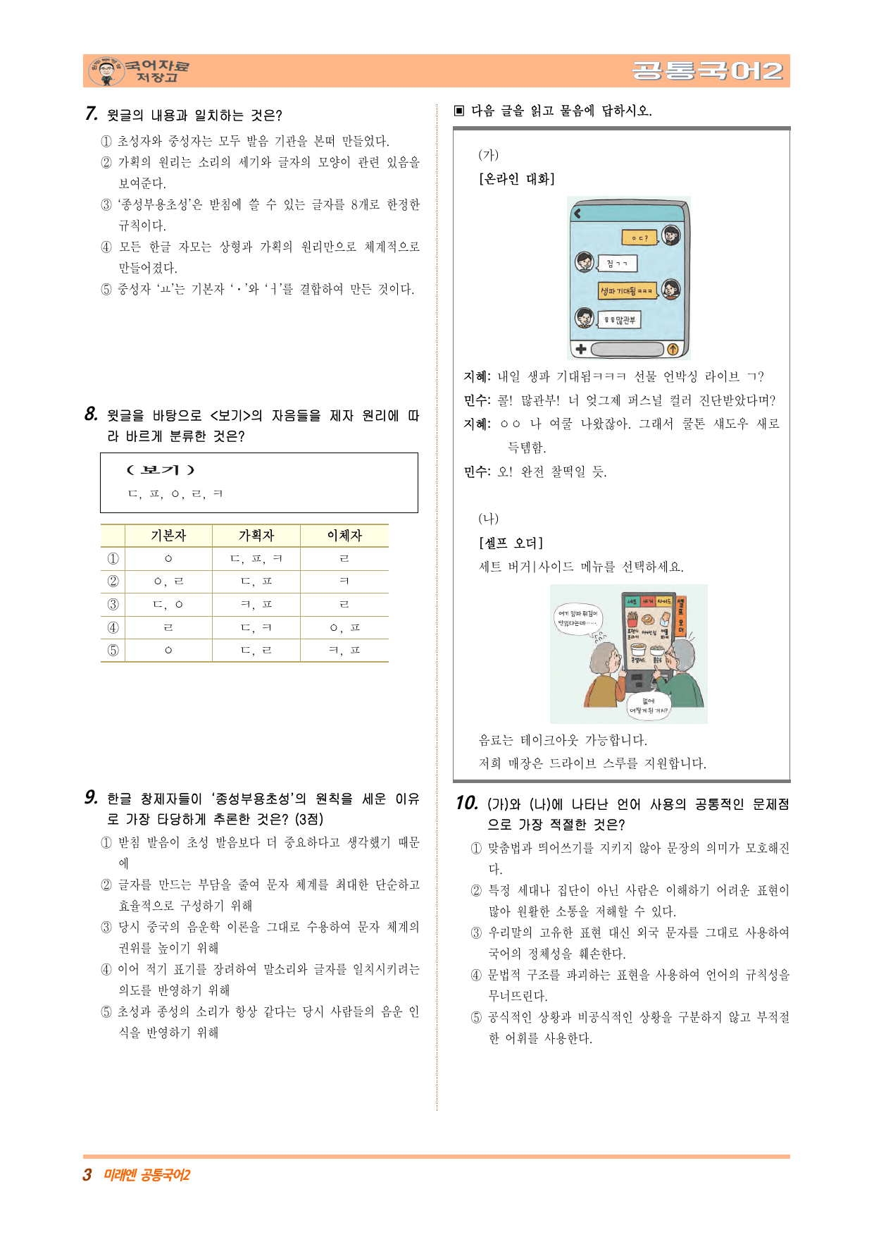 공국2 미래엔 3.(1)변화하는 국어의 모습 변형문제(수정본)(40문제)_preview_undefined
