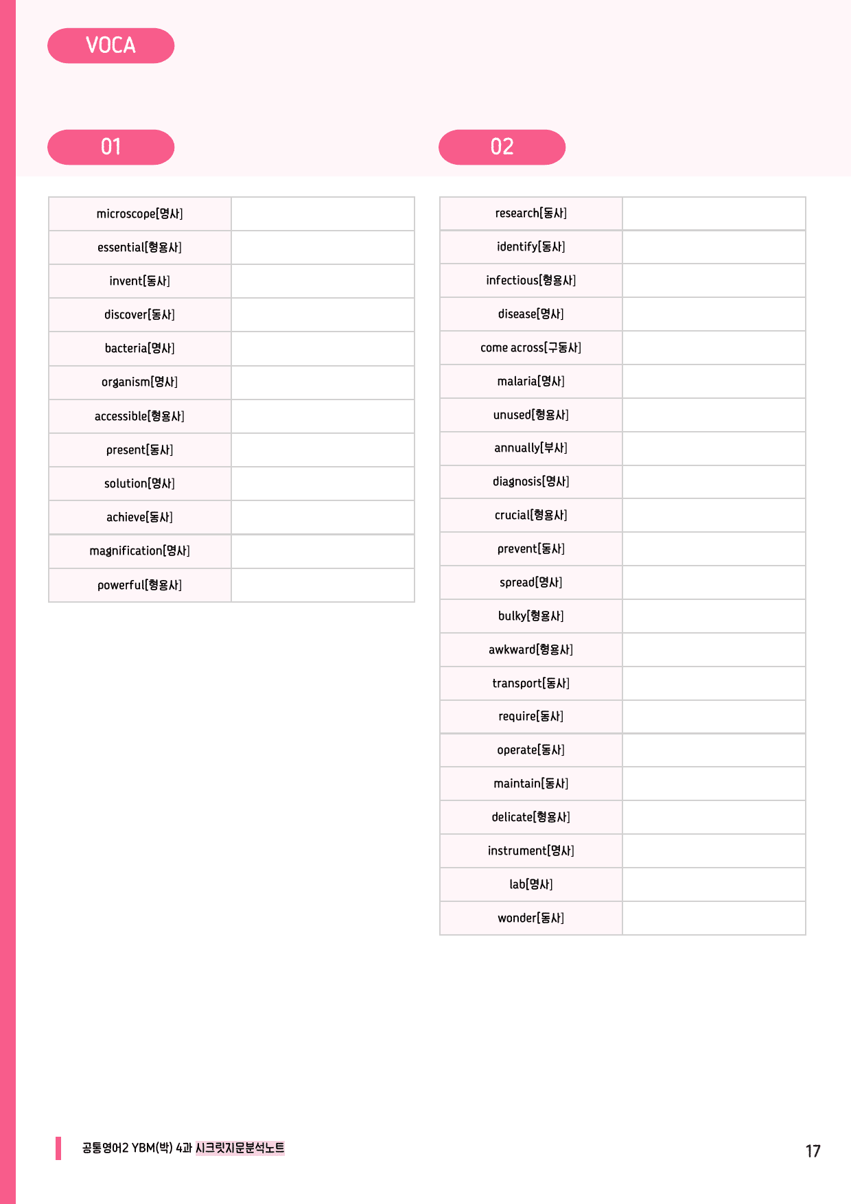 🩷공통2 YBM(박) 4과 시크릿지문분석노트+깔끔직전보강자료🩷_preview_undefined