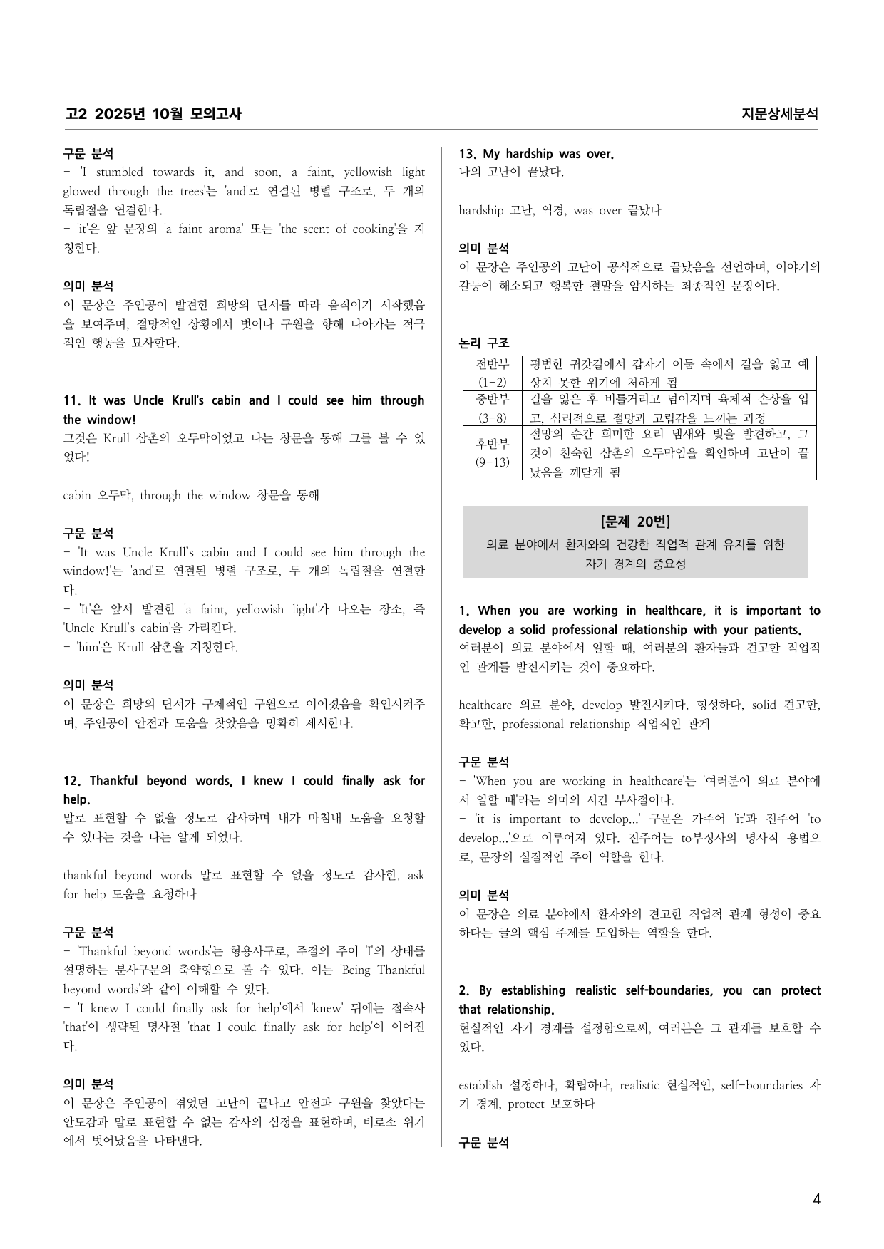 고2 2025년 10월 모의고사 지문분석 (단어 문법 의미 완전 분석)_preview_undefined