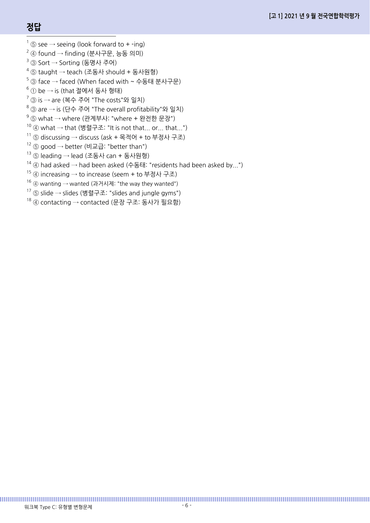 2021년 9월 고1 모의고사 영어 변형문제 어법성 판단(29번 유형)_preview_undefined