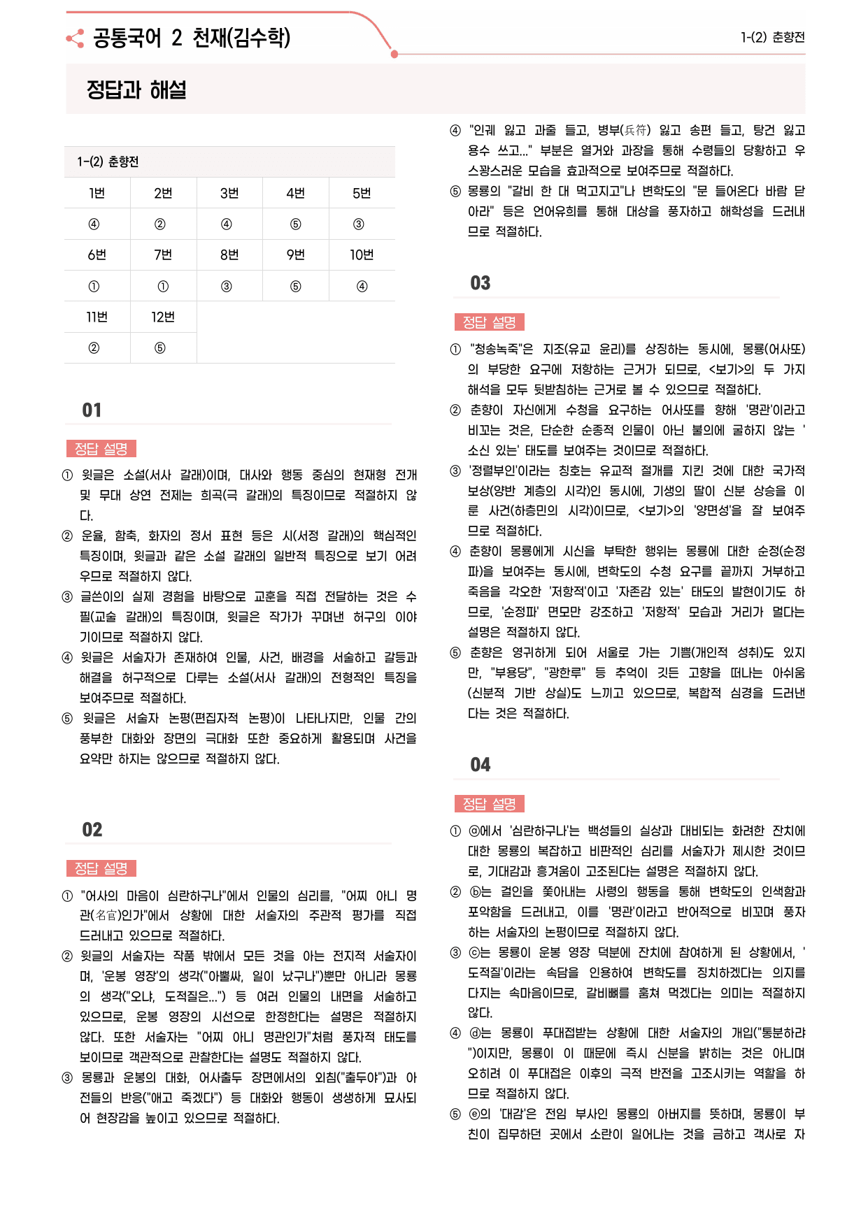 24문항) 천재(김종철) 공통국어2 1-(2) 춘향전 _preview_undefined