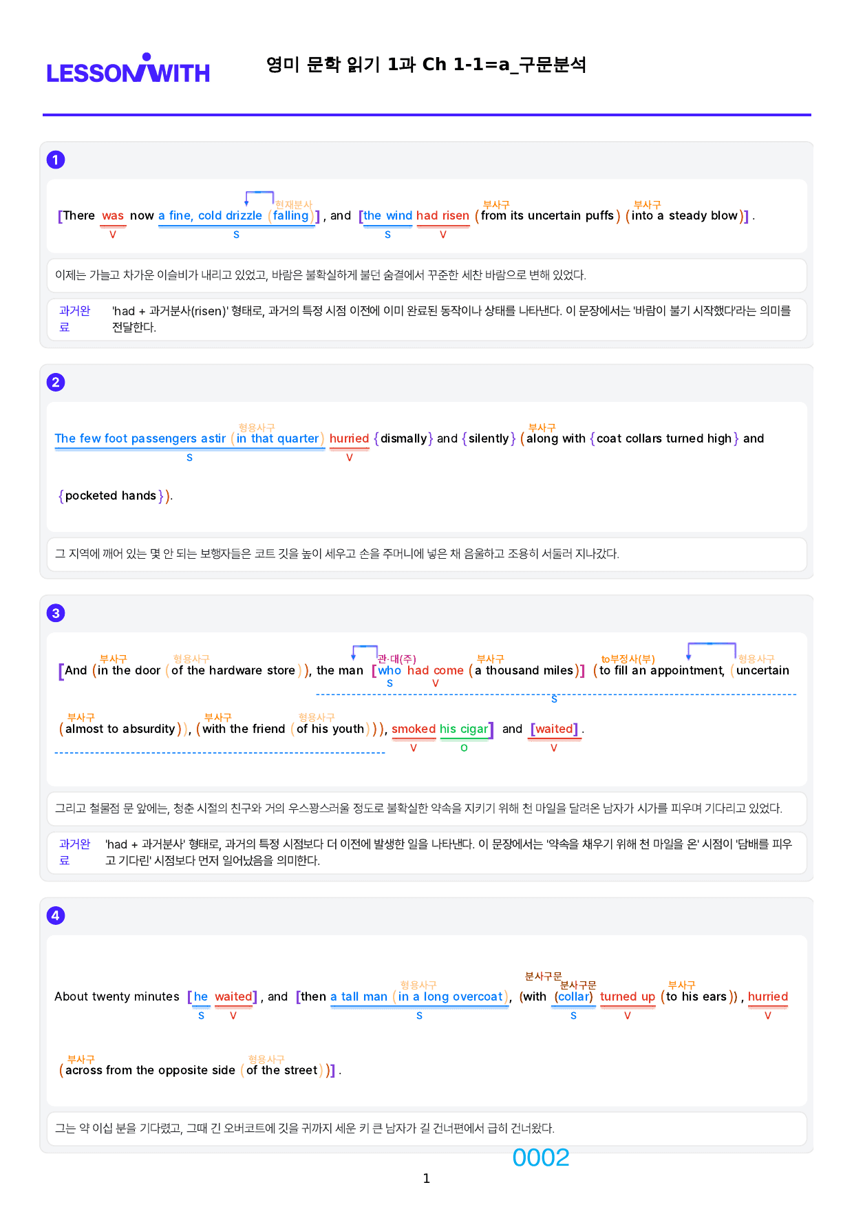 1번 자료=빠른 구문분석=고급영독, 영미 문학 1과_preview_undefined