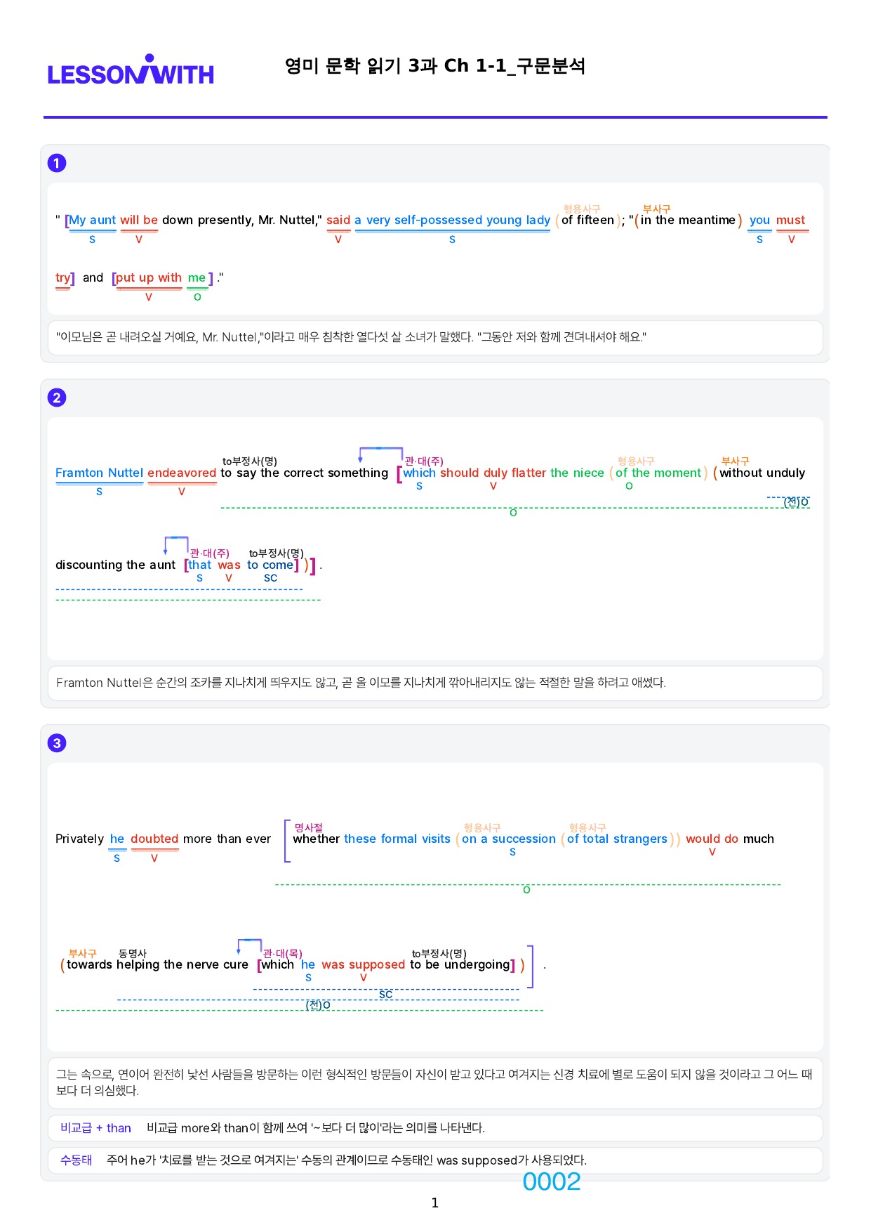 1번 자료=빠른 구문분석=고급영독, 영미 문학 3과_preview_undefined