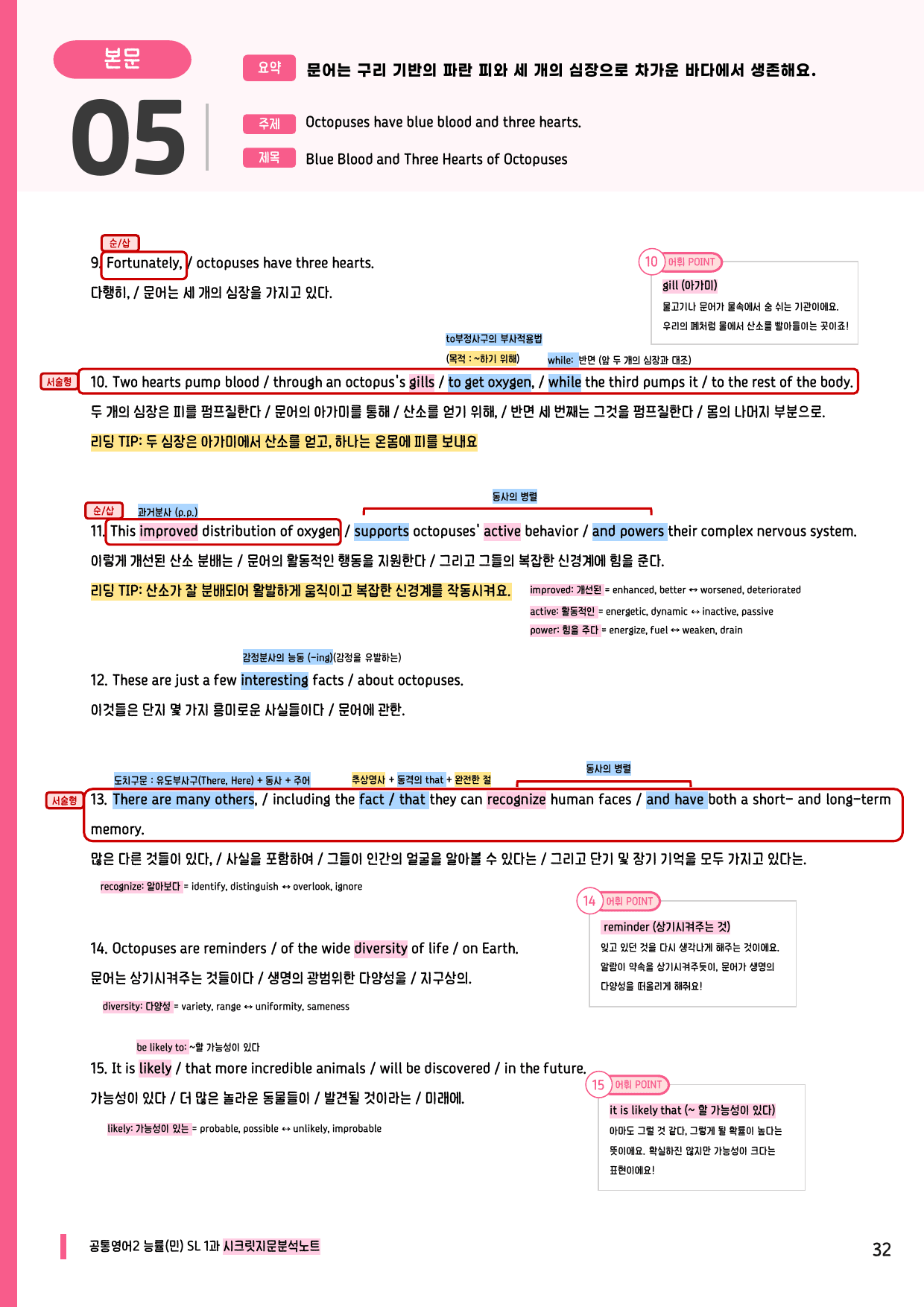 🩷공통2 능률(민) SL 1과 시크릿지문분석노트+깔끔직전보강자료🩷_preview_undefined