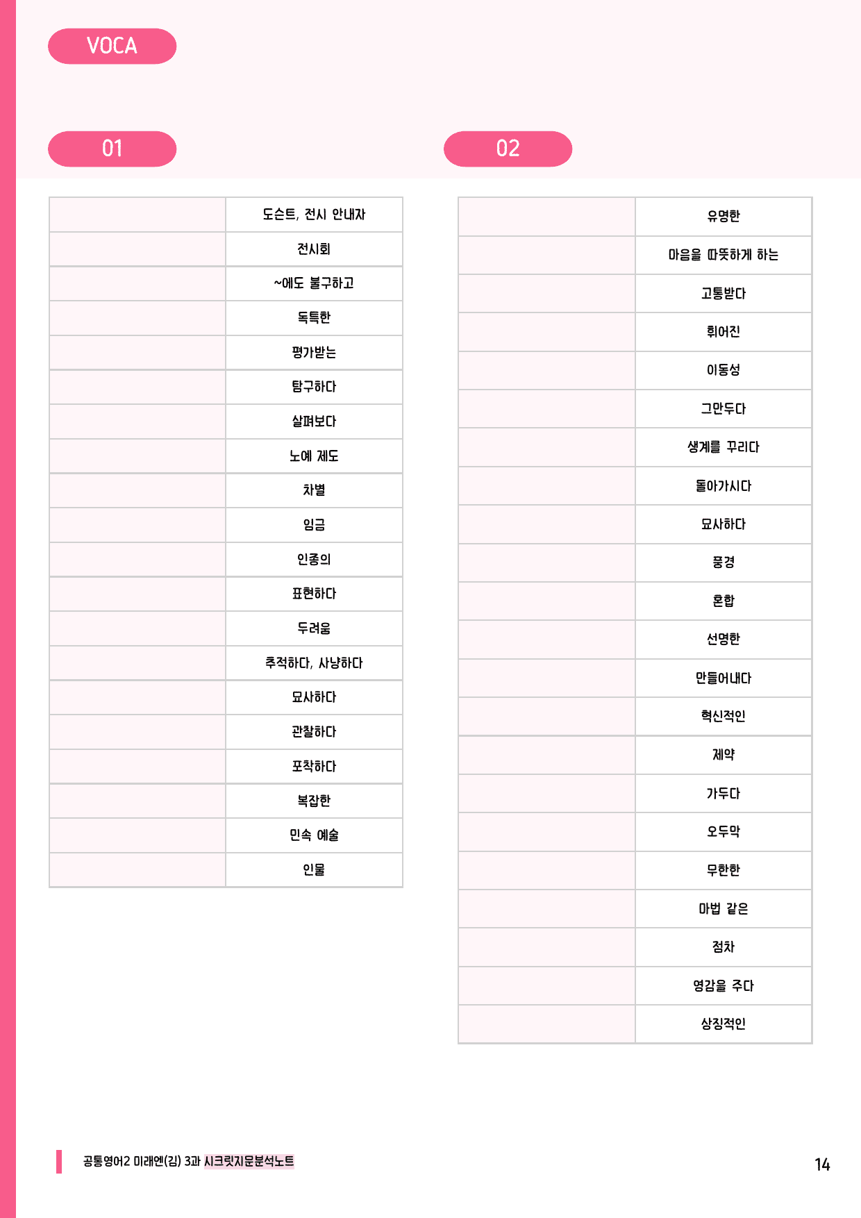 🩷공통2 미래엔 3과 시크릿지문분석노트+깔끔직전보강자료🩷_preview_undefined