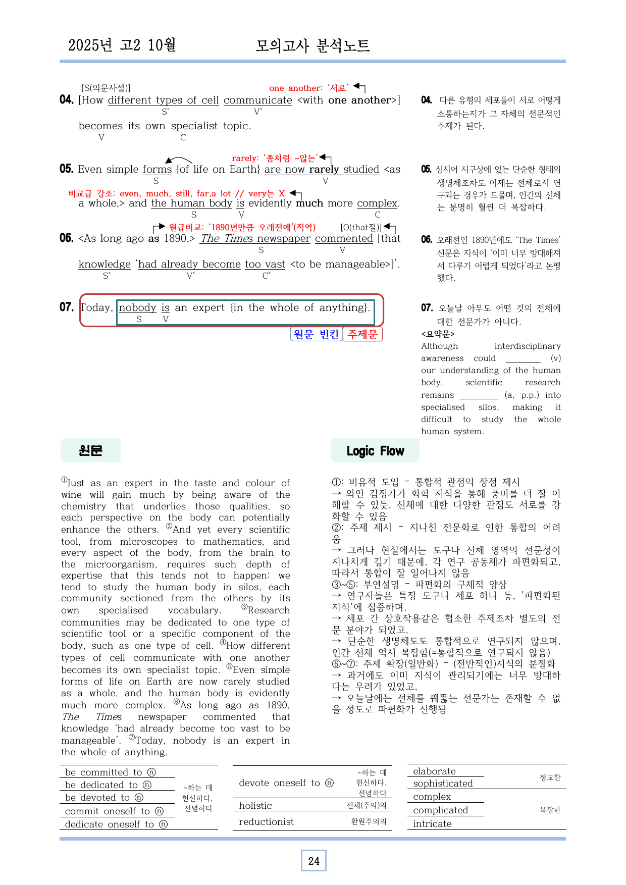 2025년도 고2 10월 모의고사 분석노트_preview_undefined