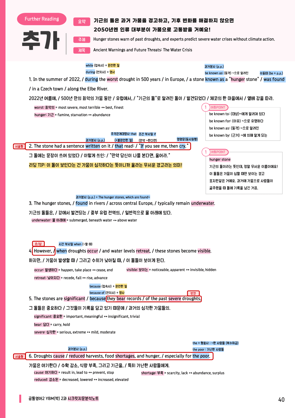 🩷공통2 YBM(박) 2과 시크릿지문분석노트+깔끔직전보강자료🩷_preview_undefined