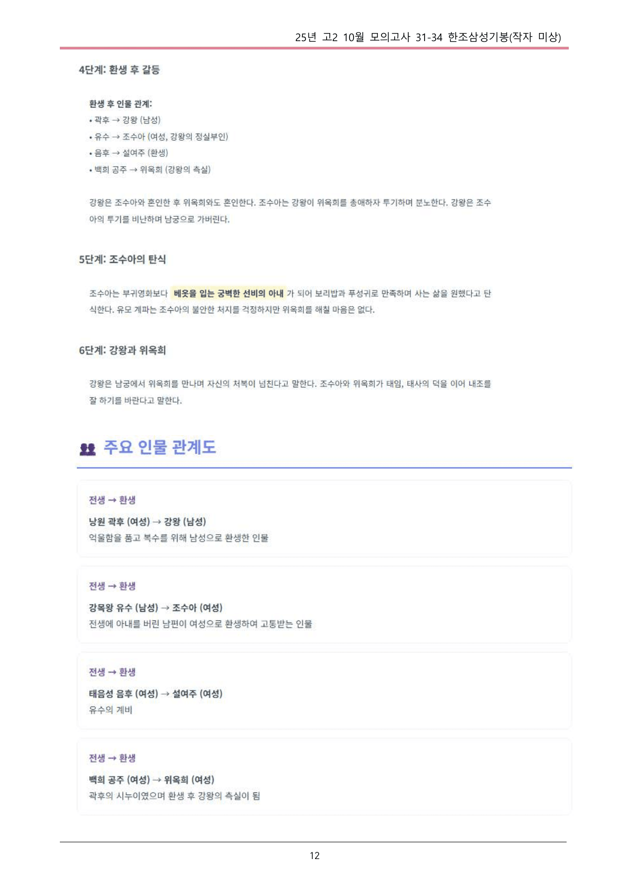 25 10월 고2 31-34 고전소설 한조삼성기봉 내용정리_preview_undefined