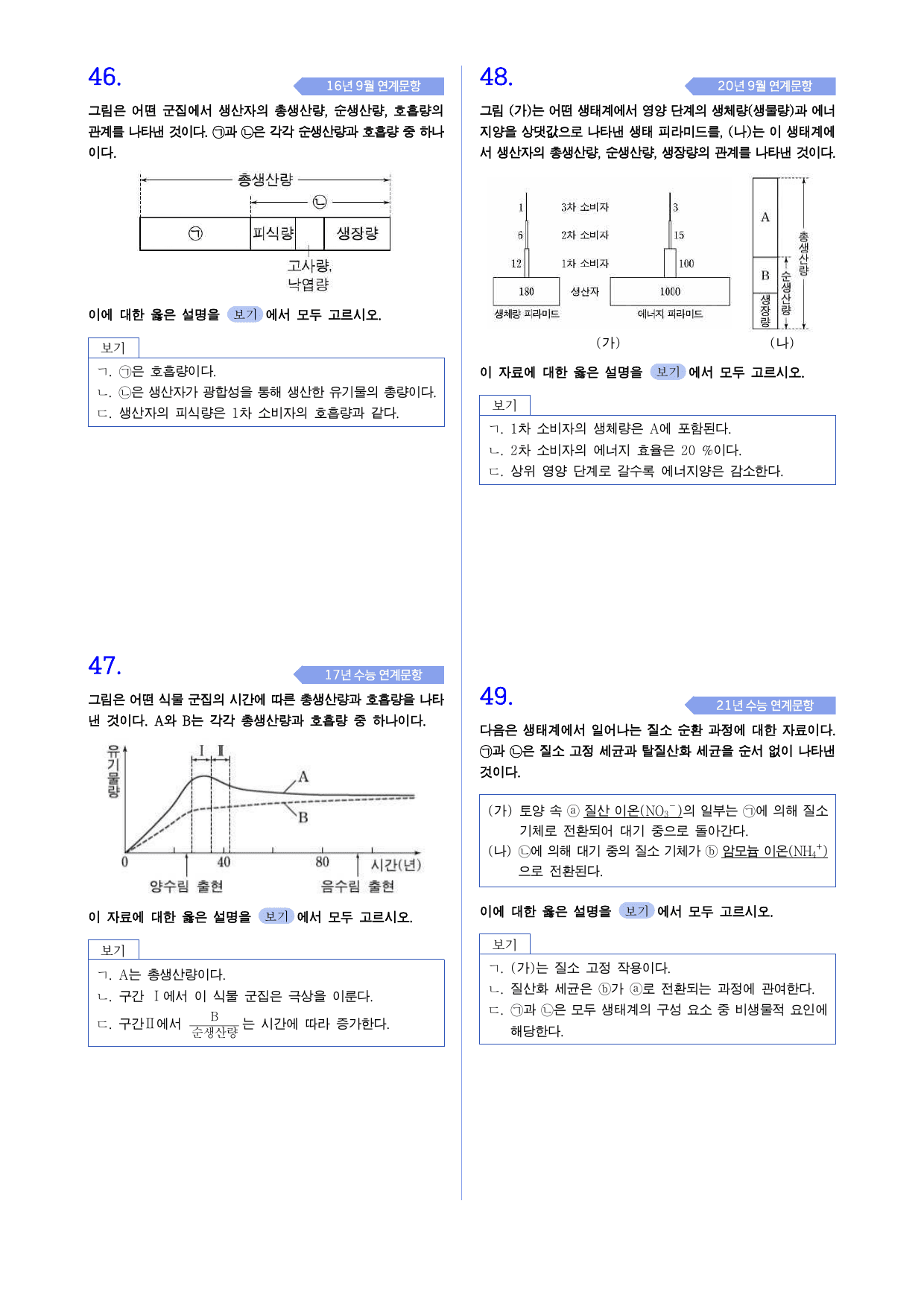 2학기 기말대비 생명과학 02. 에너지의 흐름과 생물 다양성_preview_undefined