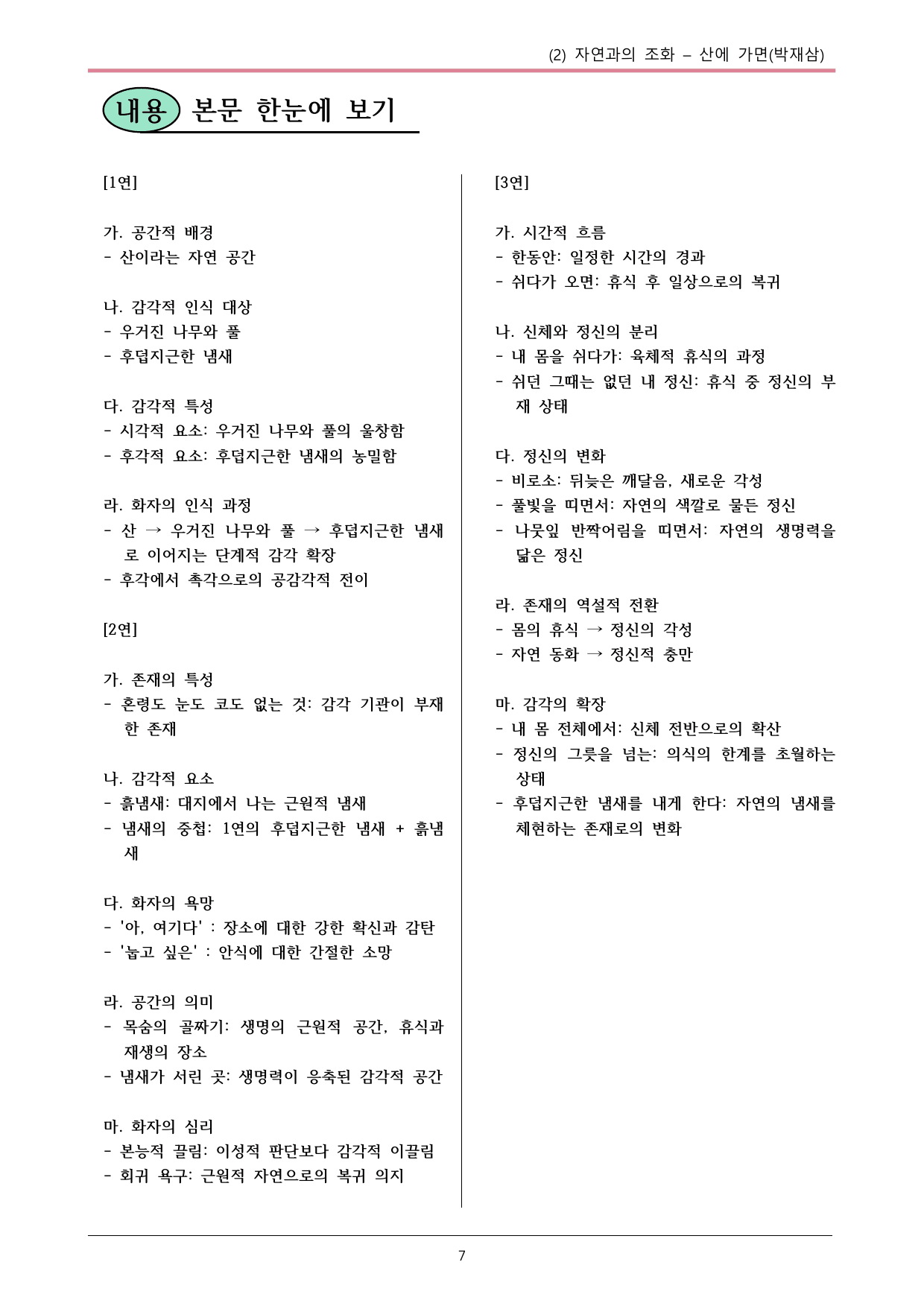 22개정 공통국어2 동아 1-2 (나)_산에 가면(박재삼) 내용정리_preview_undefined