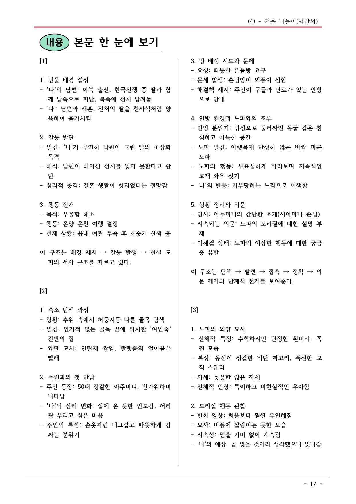 22개정 공통국어2 천재수 3-4_겨울 나들이 내용정리_preview_undefined