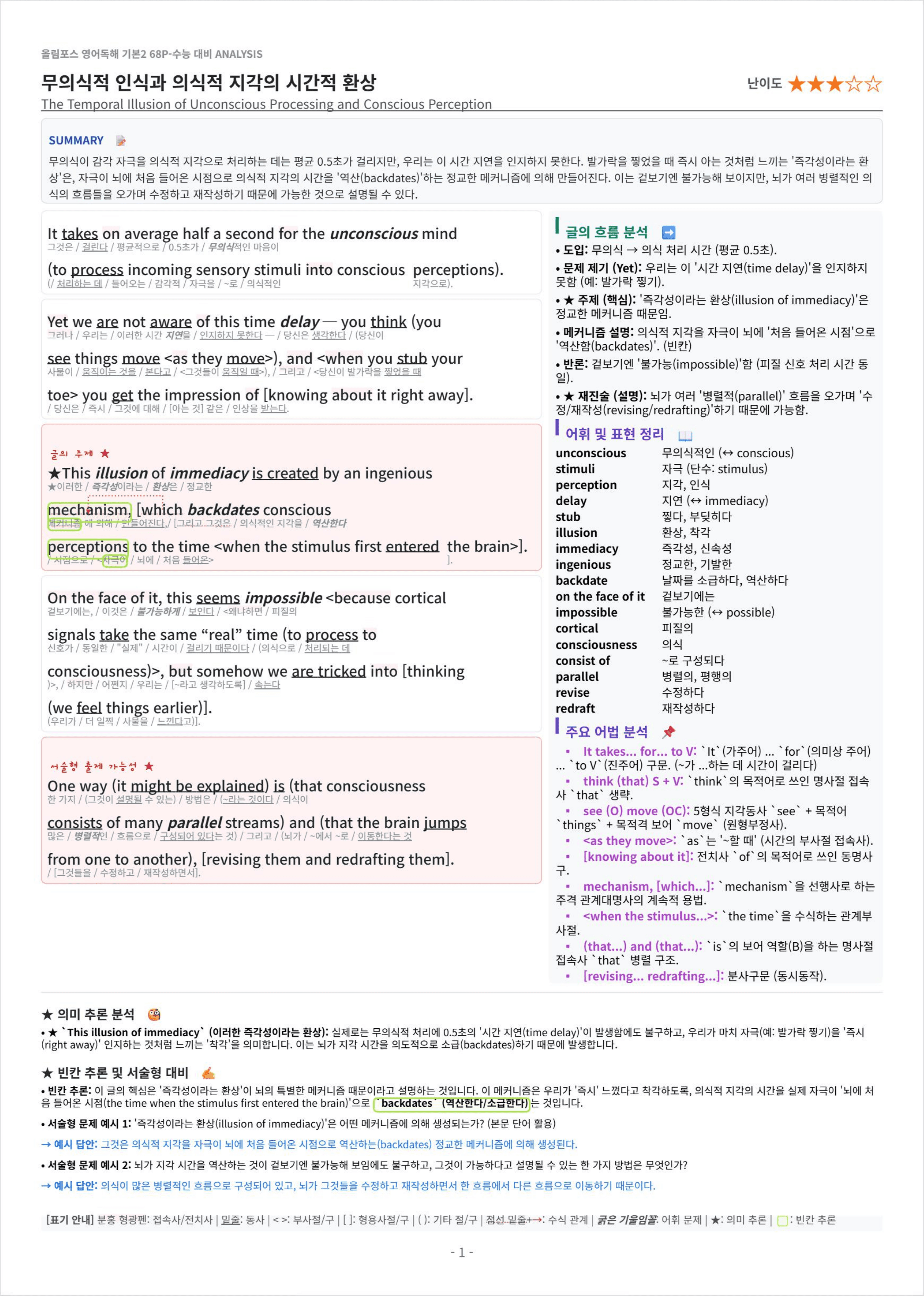 올림포스 영어독해 기본 2 UNIT 10 킹스분석_preview_undefined