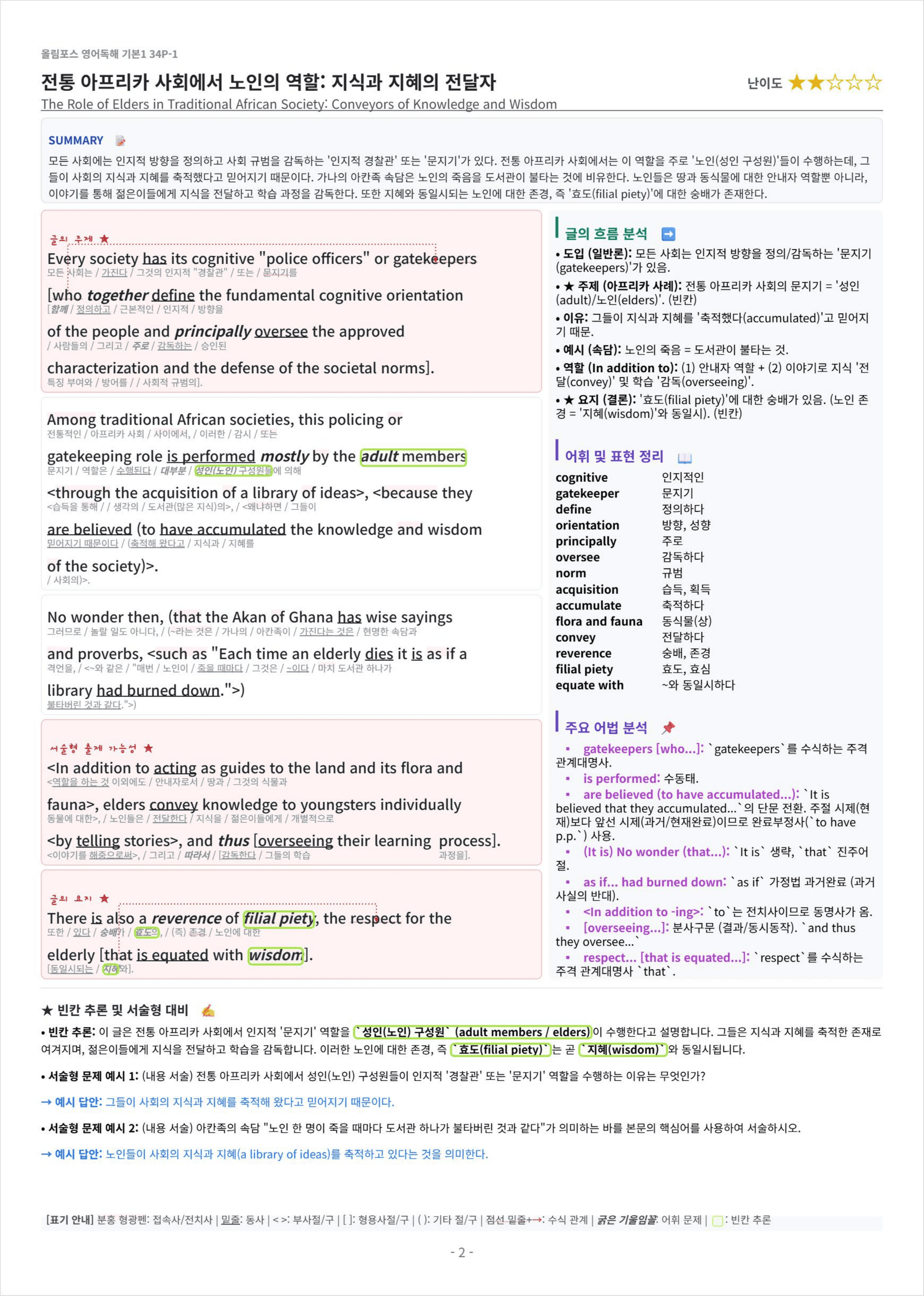 올림포스 영어독해 기본 1 UNIT 5 킹스분석_preview_undefined