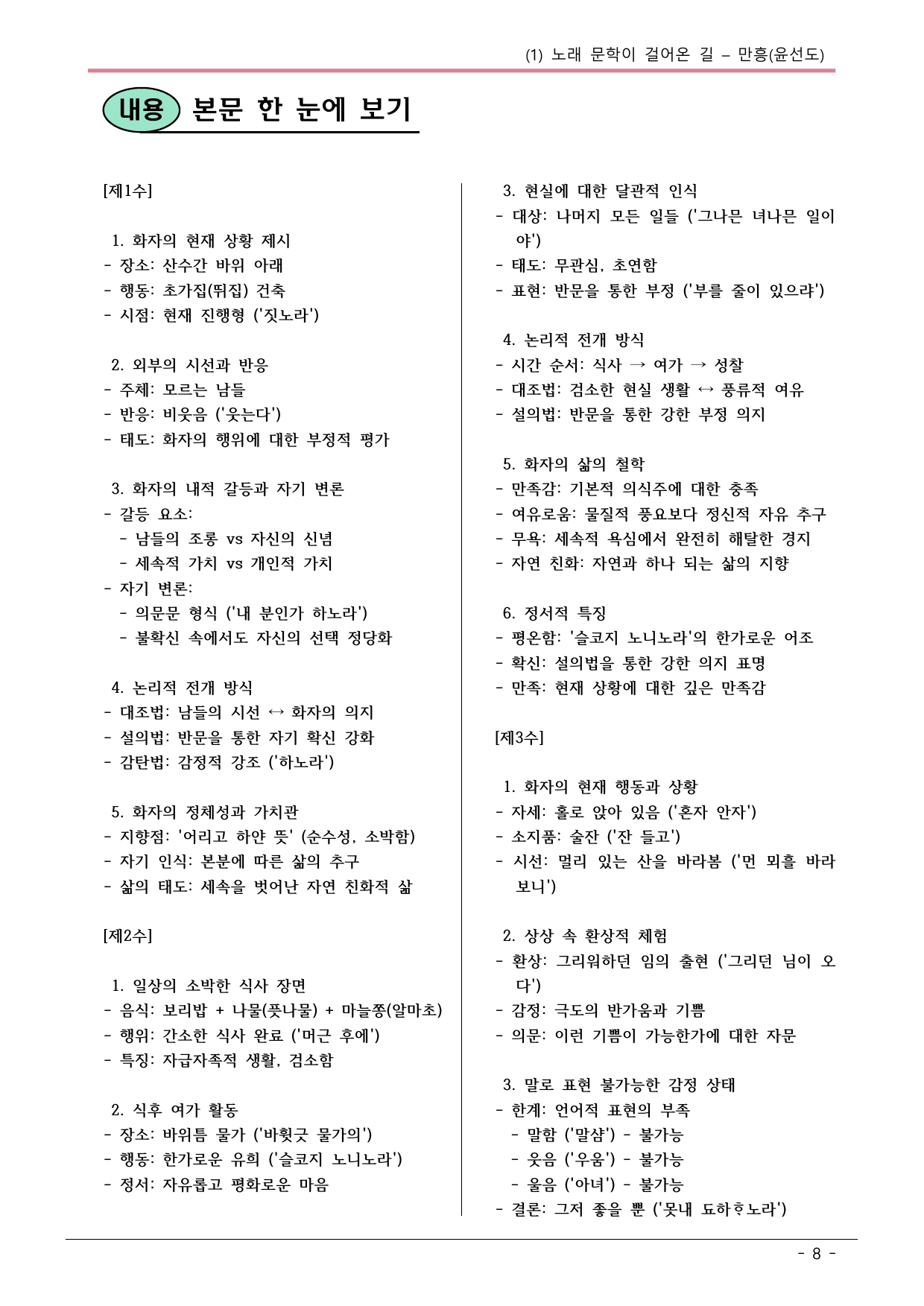 22개정 공통국어2 해냄 2-1_만흥 내용정리_preview_undefined