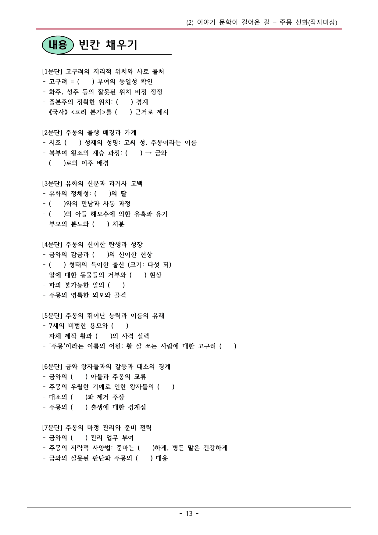 22개정 공통국어2 해냄 2-2_주몽 신화 내용정리_preview_undefined