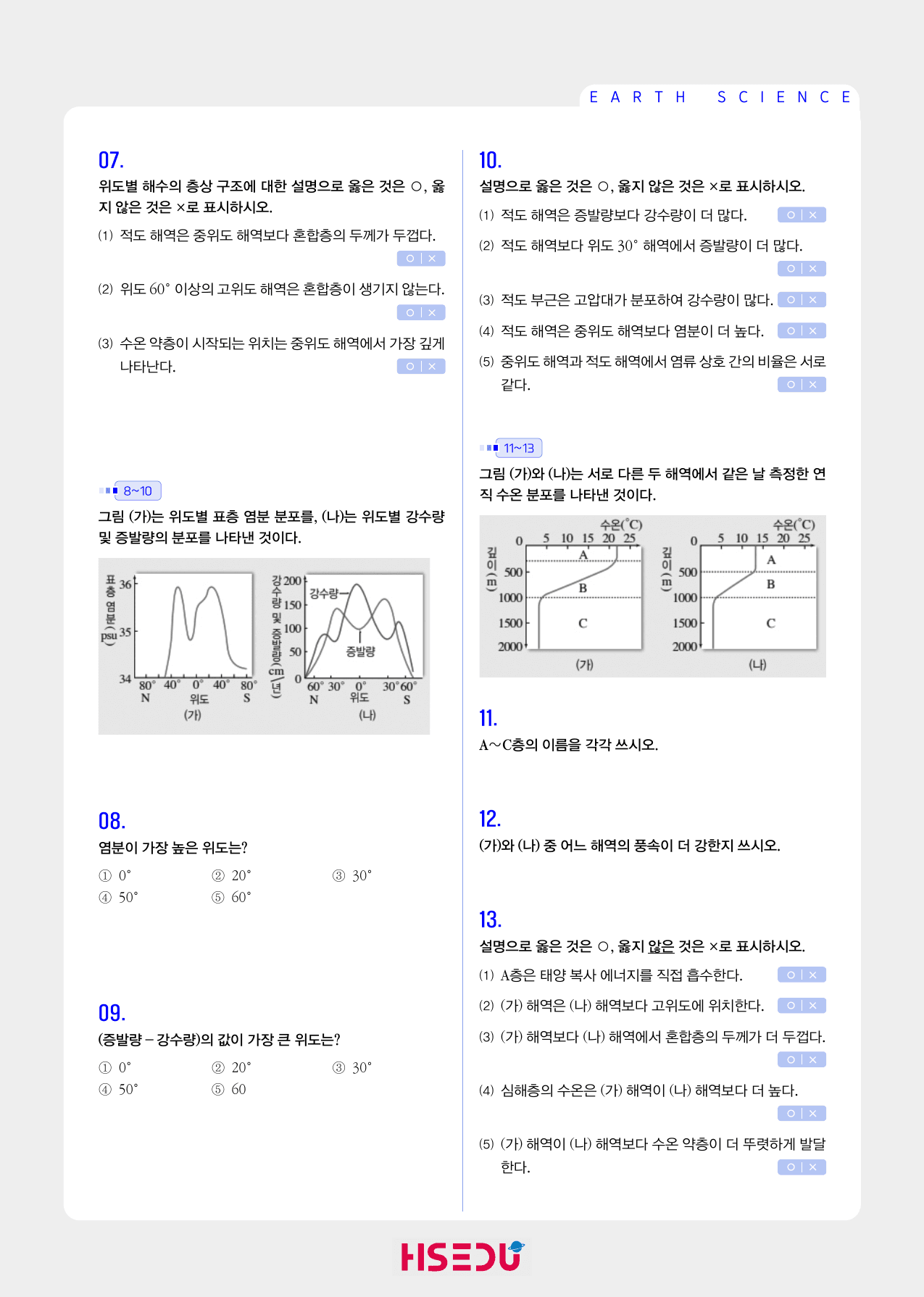 22개정 지구과학 1-1 해수의 성질 빈칸_preview_undefined