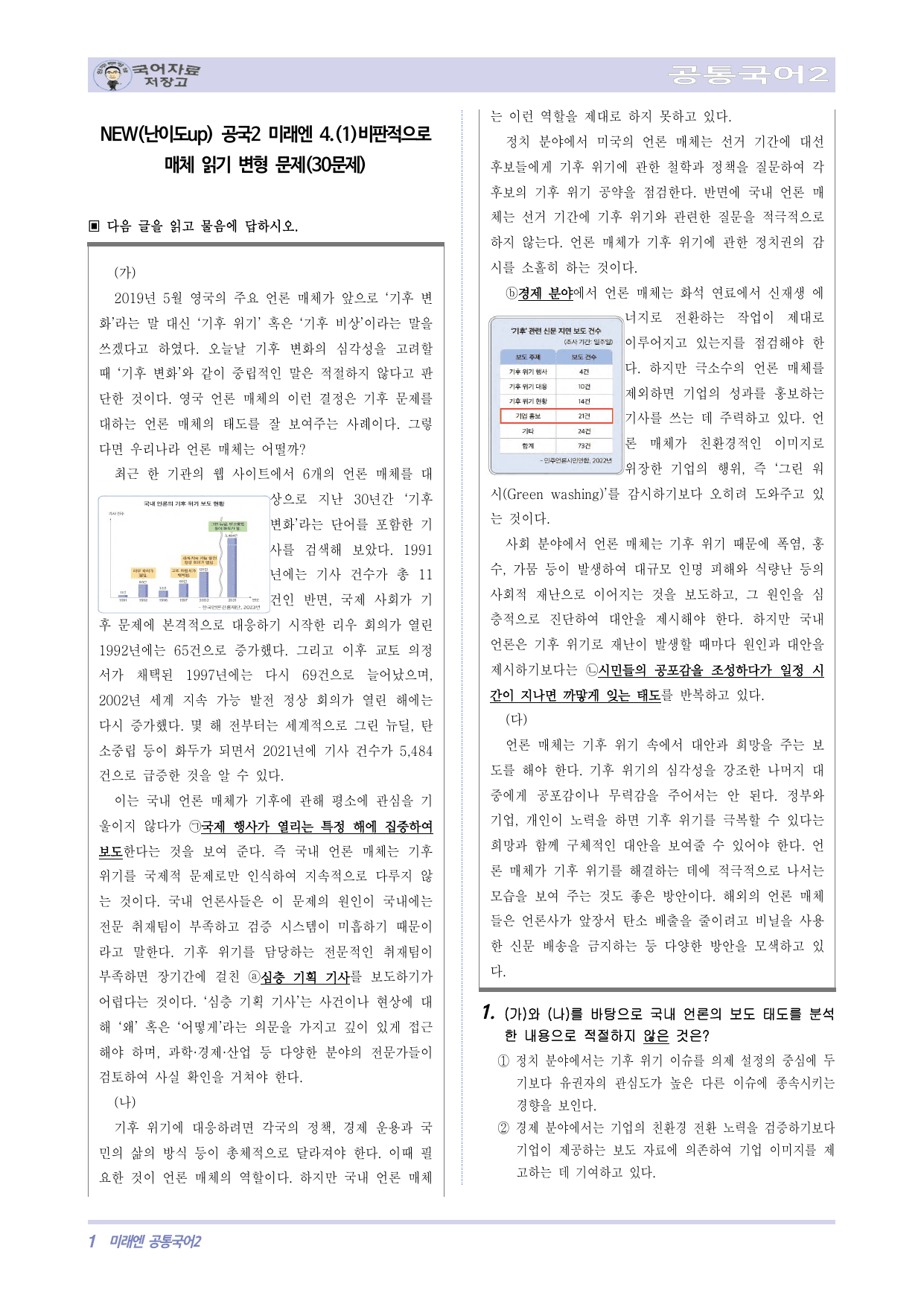NEW(난이도up) 공국2미래엔 4.(1)비판적으로 매체 읽기 변형 문제_preview_undefined