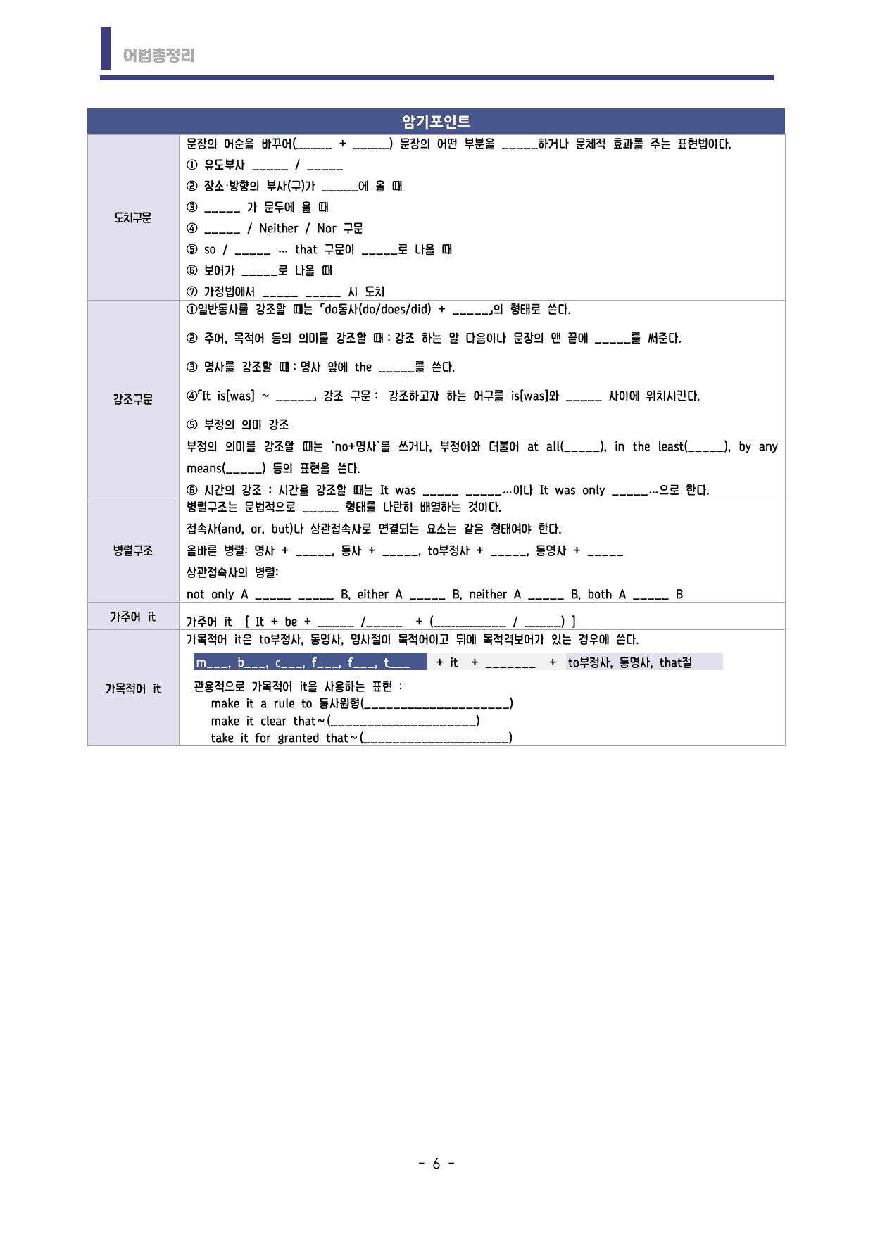 🩷시크릿어법: 12. 특수구문(도치,병렬,강조) 방학특강자료🩷_preview_undefined