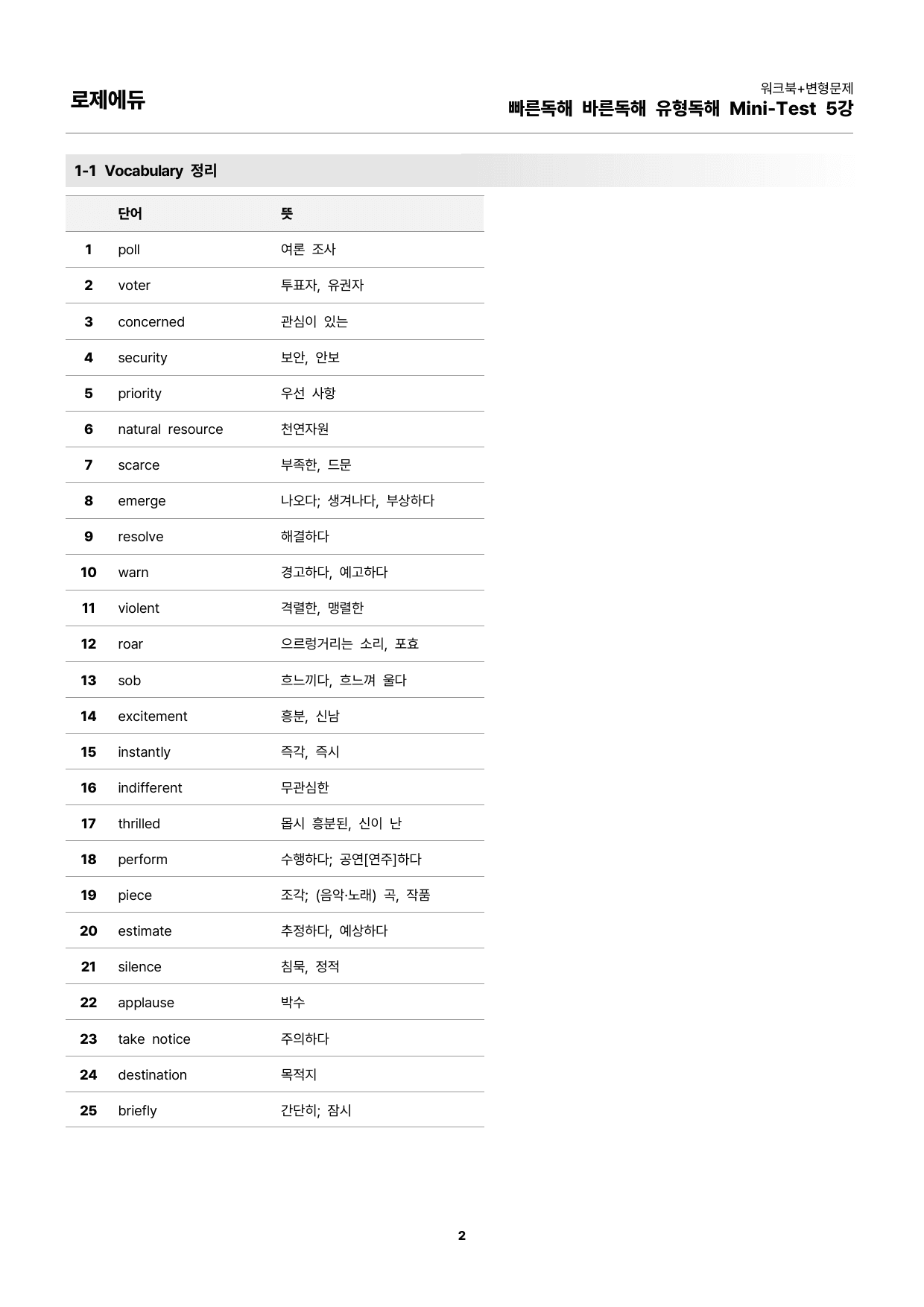 빠바 유형독해 Mini Test 5회 워크북 + 변형문제 81개_preview_undefined