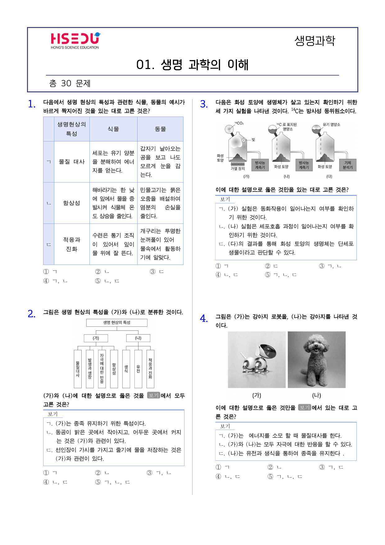 22개정 1-1 생명과학의 이해 유형별 문제_preview_undefined