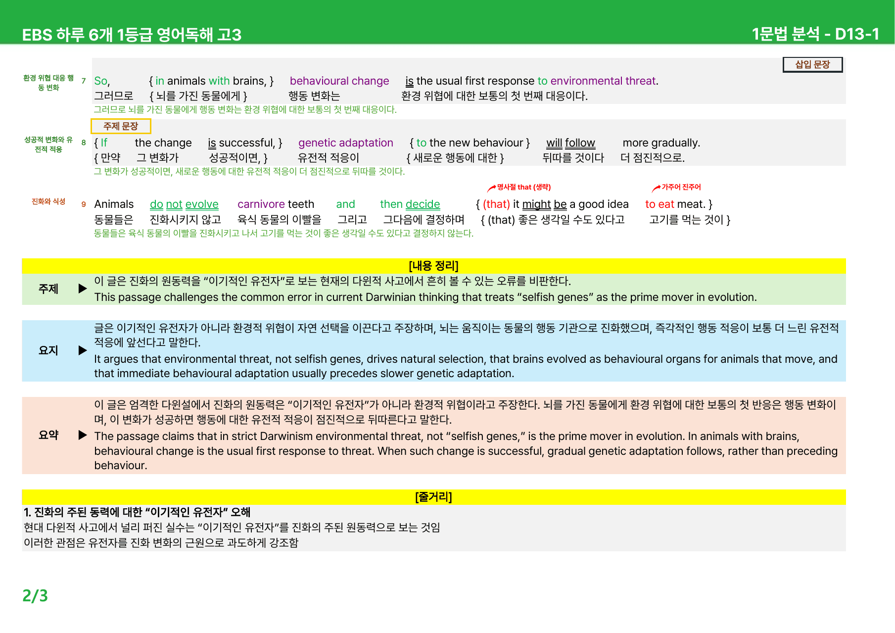 하루 6개 1등급 영어독해 고3 D13-15 - 본문분석_preview_undefined