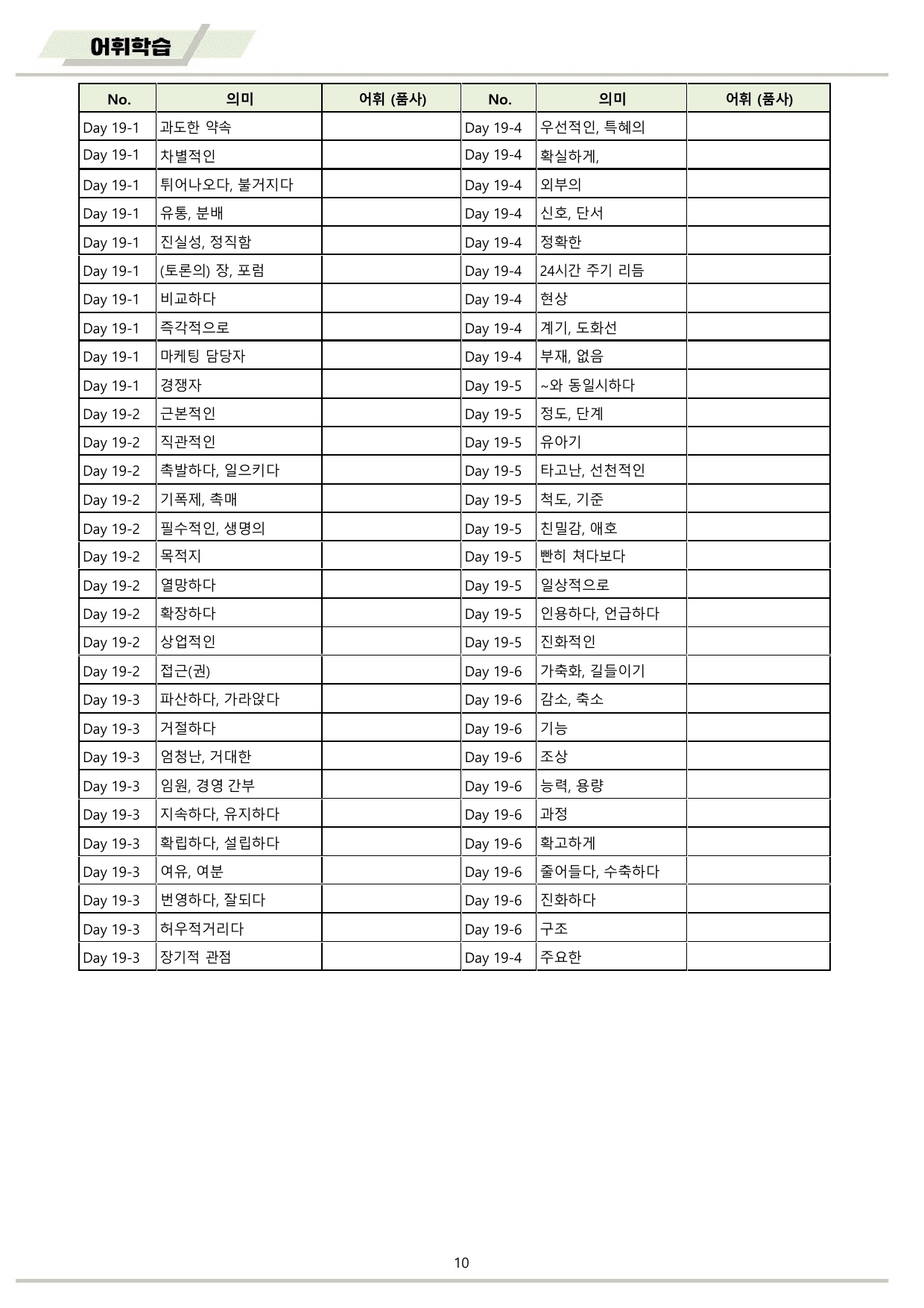 EBS 하루6개 1등급 영어독해 전국연합 고1 워크북 11종 19 day_preview_undefined