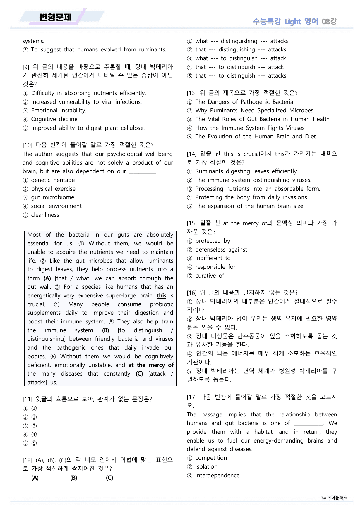EBS 수능특강 Light 라이트 영어 2026년 변형문제 08 강 _preview_undefined
