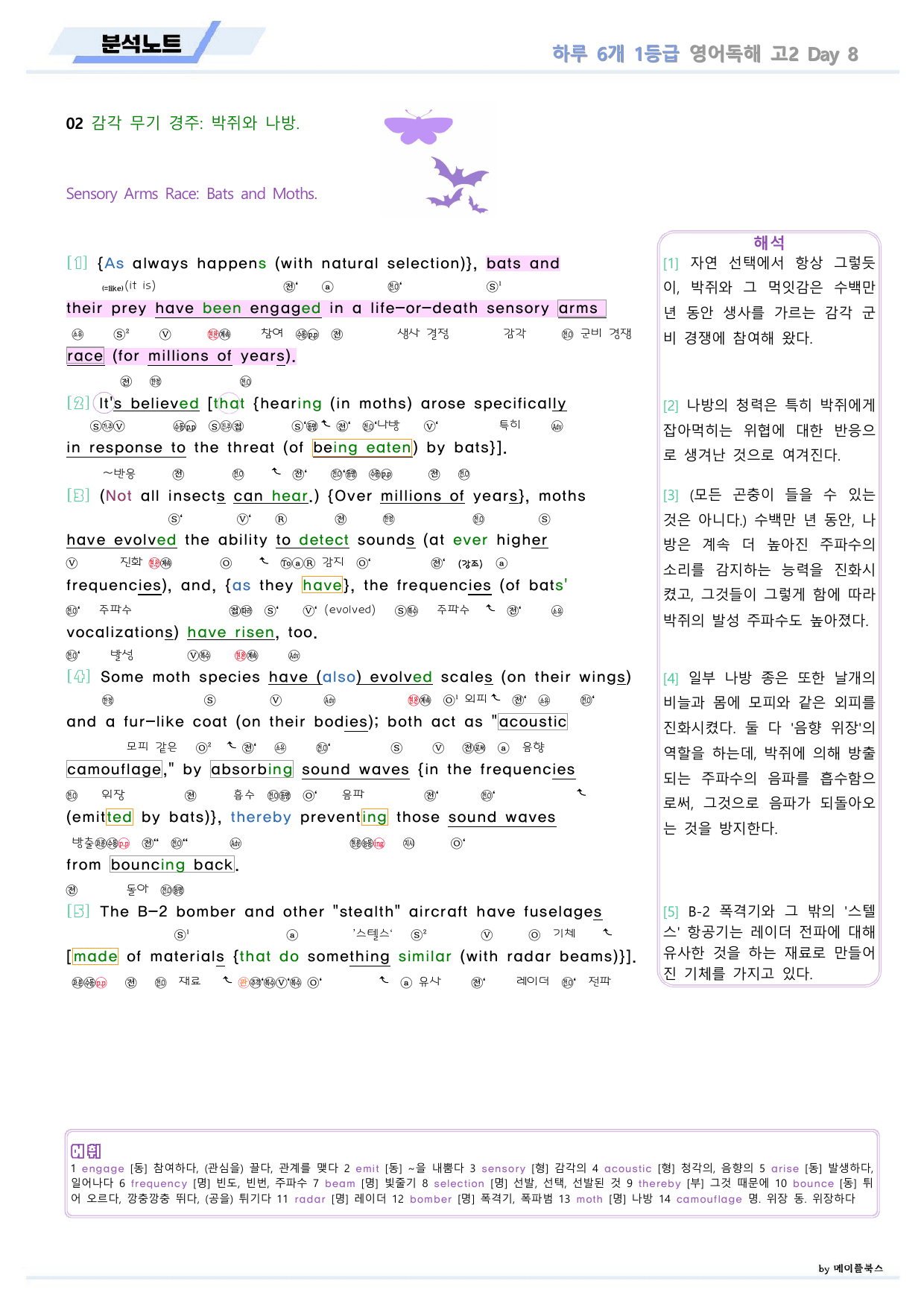 EBS 하루6개 1등급 영어독해 전국연합 고2 분석노트 DAY 08_preview_undefined