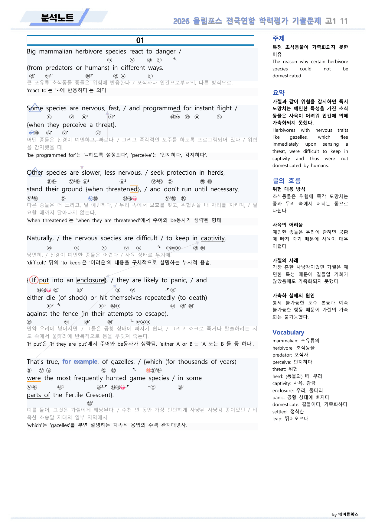 EBS 2026 올림포스 전국연합 기출문제 고1 분석노트 11 강_preview_undefined