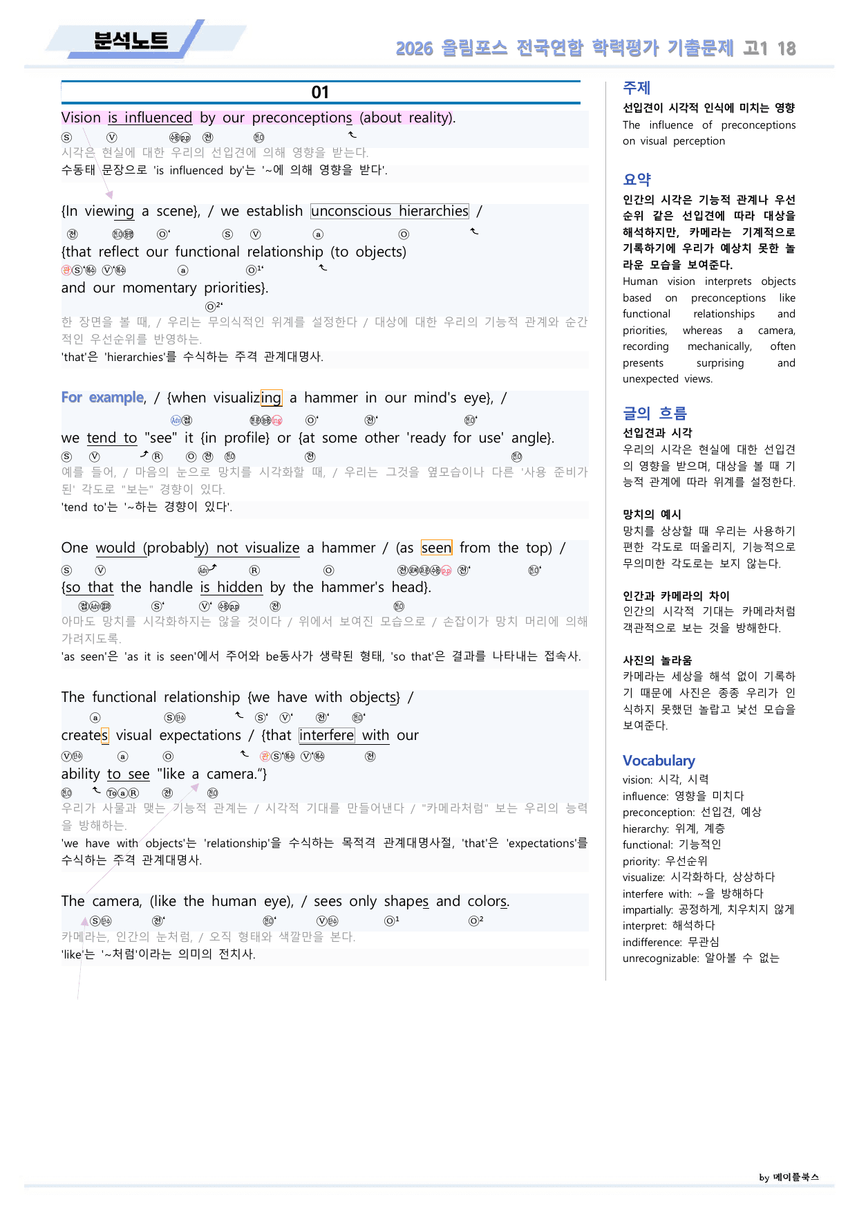 EBS 2026 올림포스 전국연합 기출문제 고1 분석노트 18 강_preview_undefined