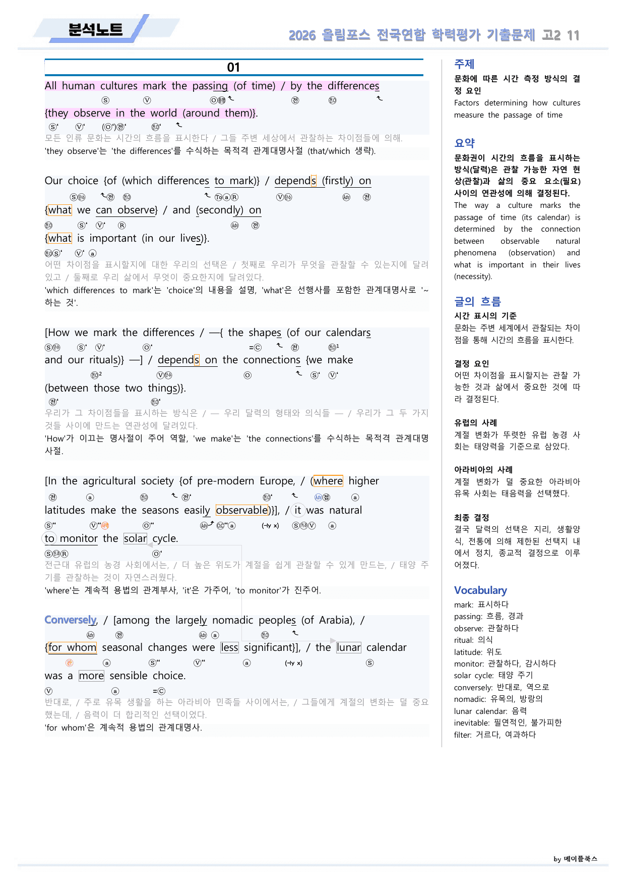 EBS 2026 올림포스 전국연합 기출문제 고2 분석노트 11 강_preview_undefined