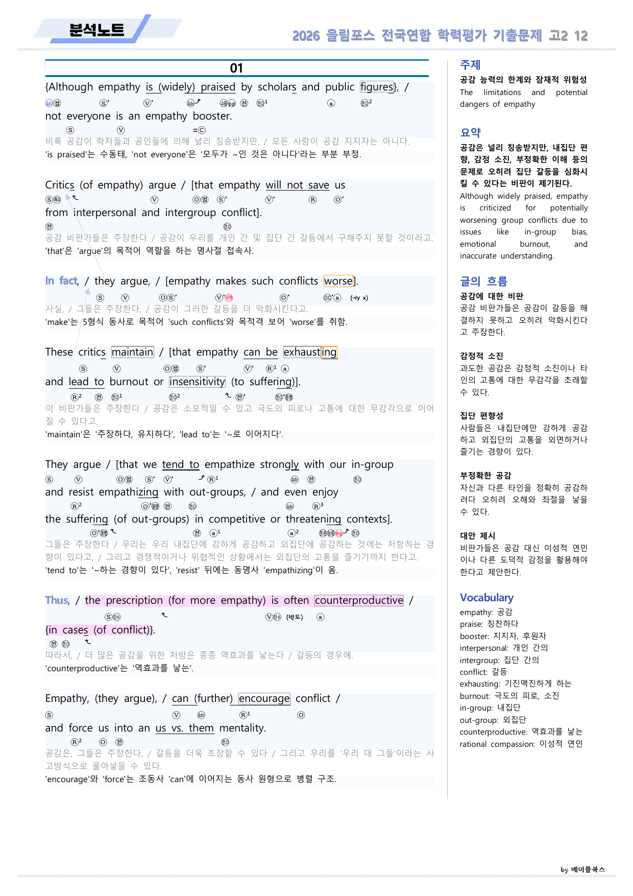 EBS 2026 올림포스 전국연합 기출문제 고2 분석노트 12 강_preview_undefined