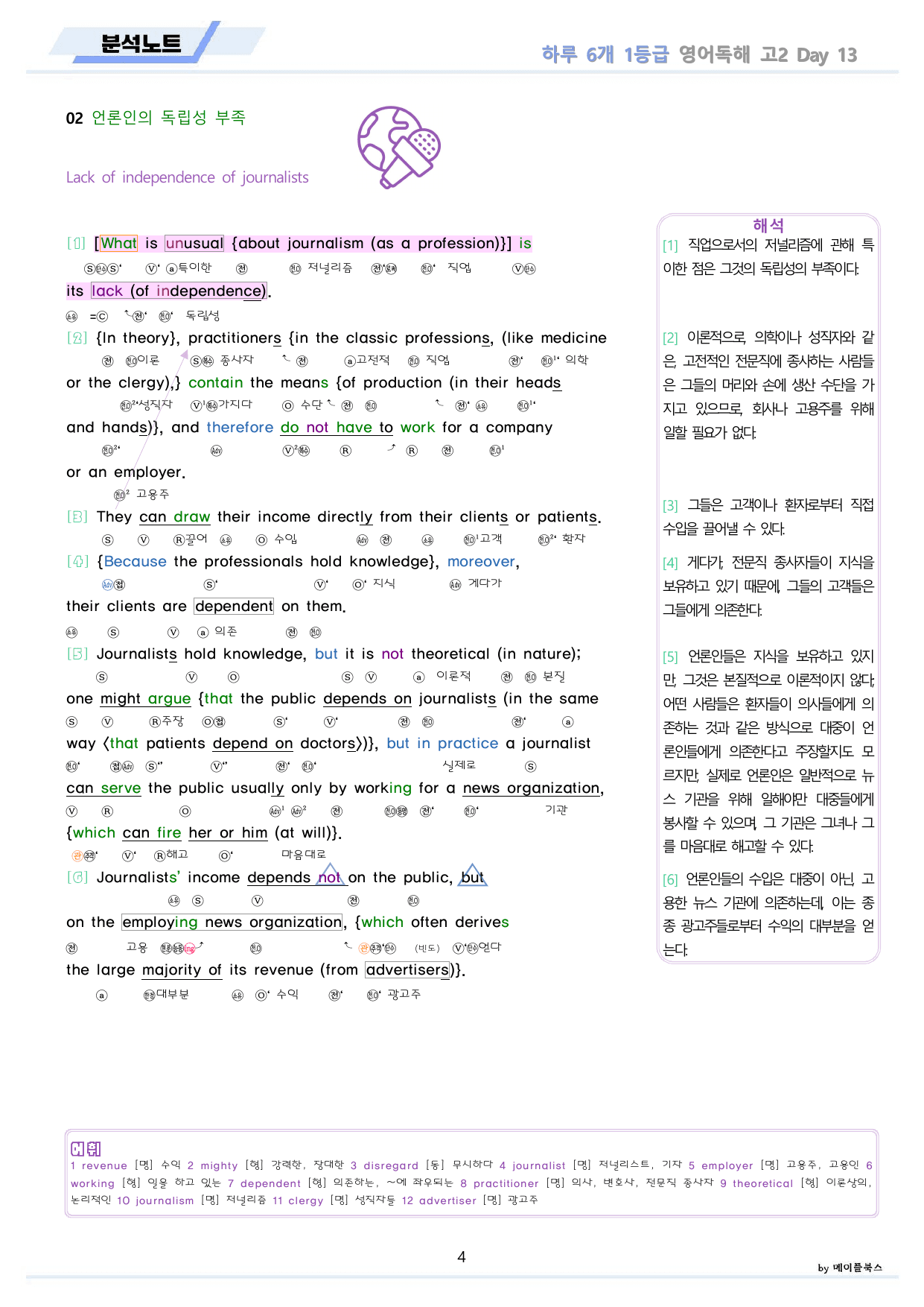 하루6개 1등급 영어독해 전국연합 고2 분석 변형문제 워크북 DAY 13_preview_undefined