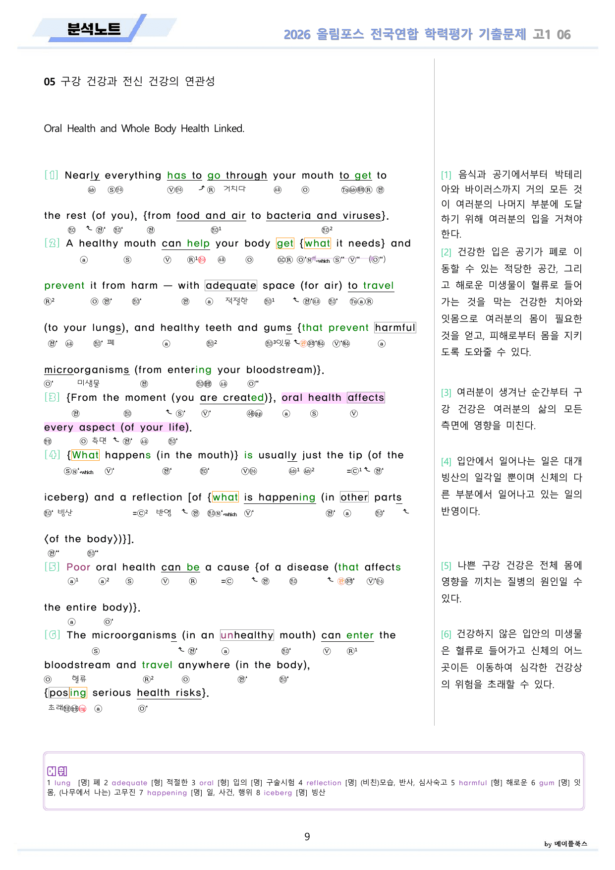 2026 올림포스 전국연합 기출문제 고1 분석 변형문제 워크북 06 강 _preview_undefined