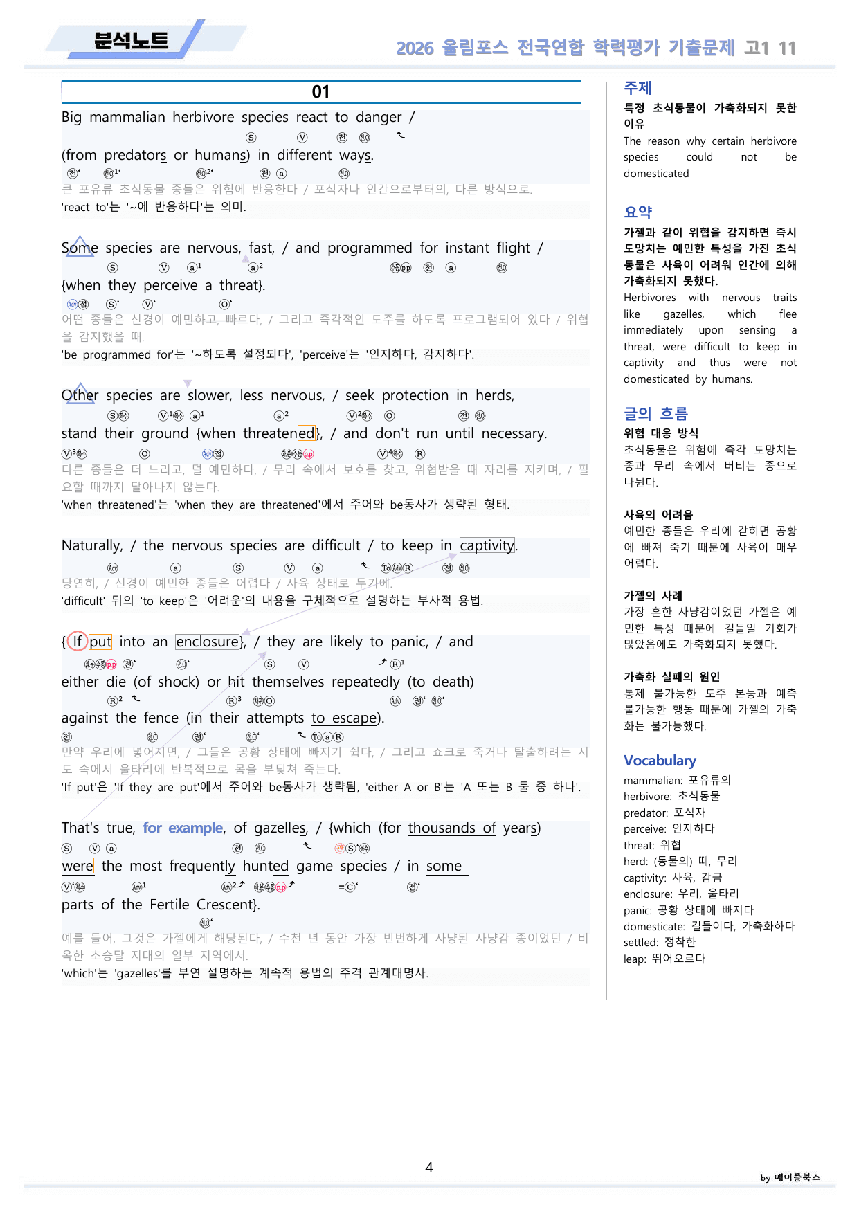 2026 올림포스 전국연합 기출문제 고1 분석 변형문제 워크북 11 강 _preview_undefined