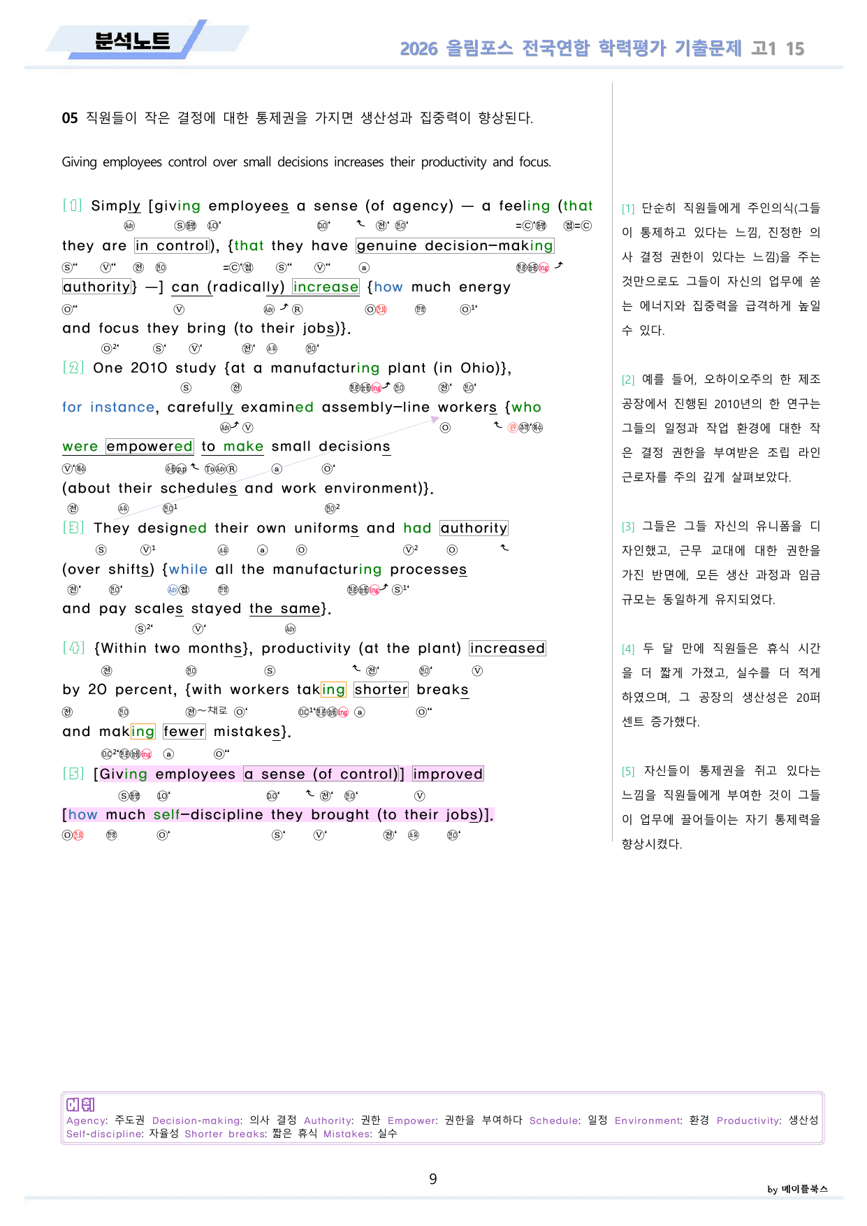 2026 올림포스 전국연합 기출문제 고1 분석 변형문제 워크북 15 강 _preview_undefined