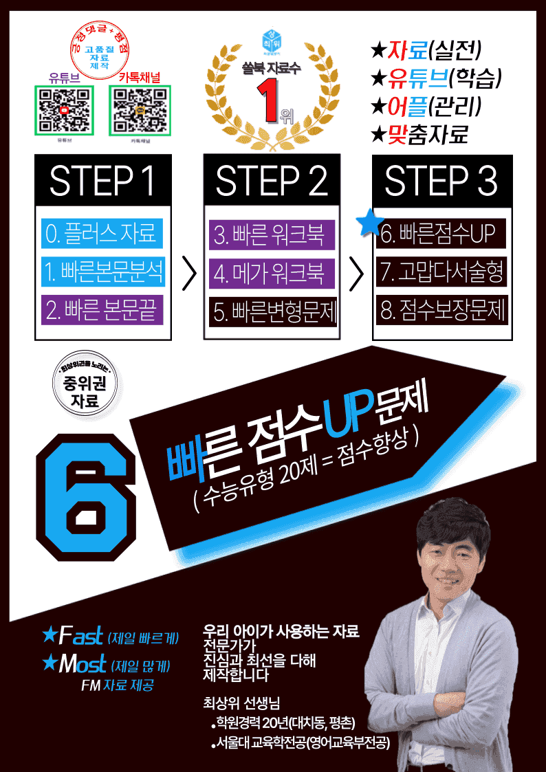 6번=빠른점수 UP=(2511 출간)=수특라이트 영어독해 8강=200제_promotion